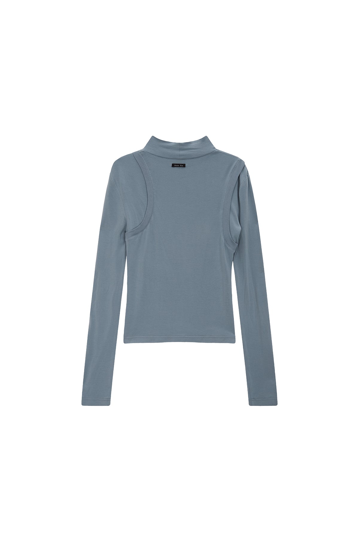 Matin Kim - Rib Layered Half Neck Long Sleeve Top (Blue) product image 2 | TRAB K-Fashion Australia
