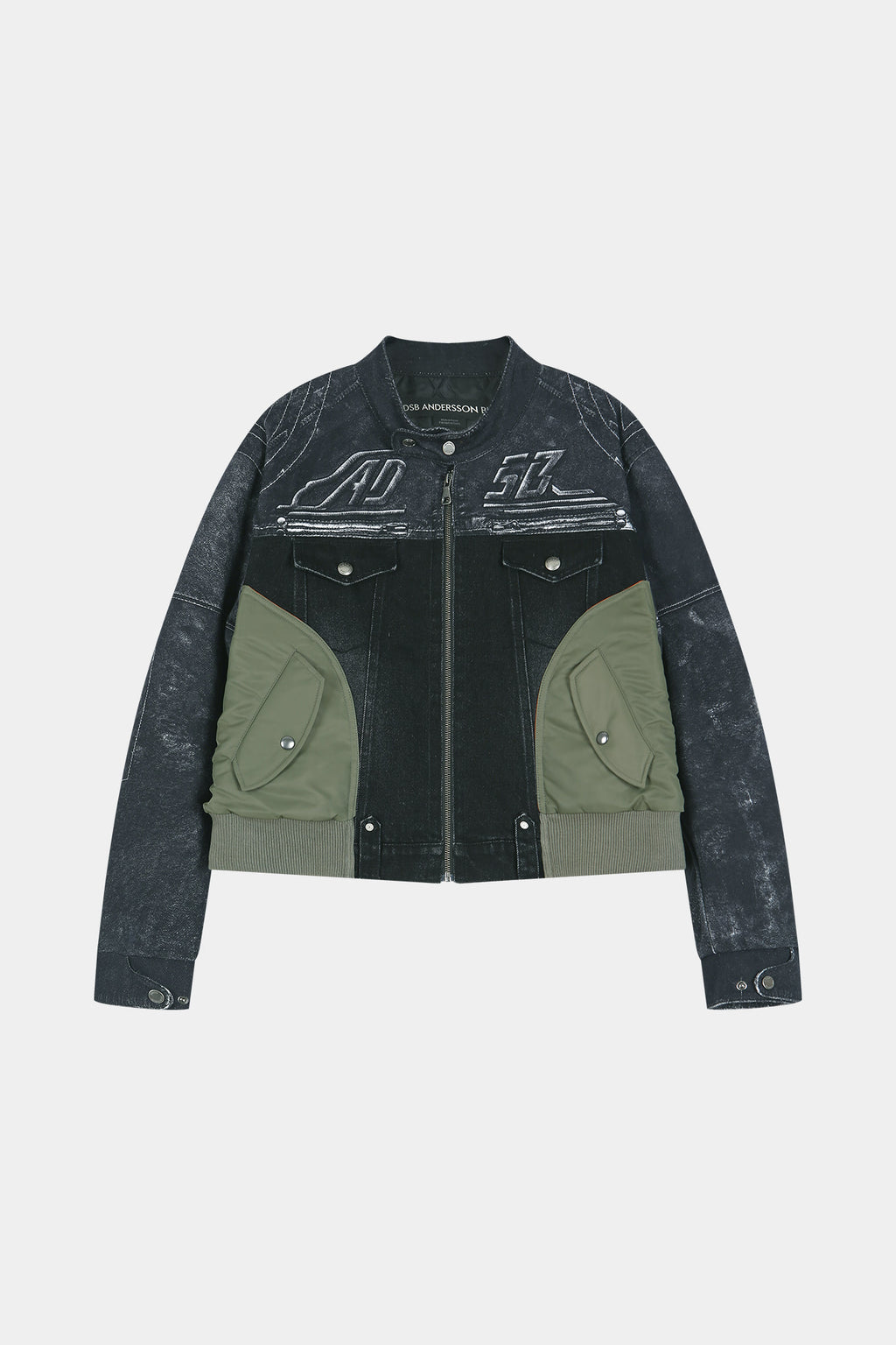 Andersson Bell - Nylon Patch Racing Denim Combo Jacket (black) (Black) product image 13 | TRAB K-Fashion Australia