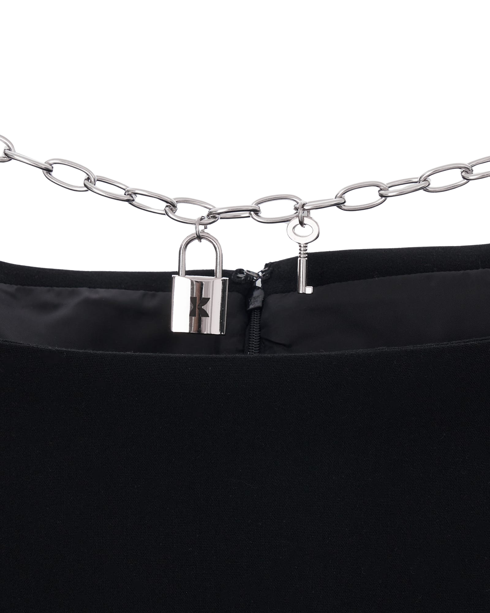 Kimhe Kim - Chain Detailed Sqaure Neck Mini Dress (Black) product image 9 | TRAB K-Fashion Australia