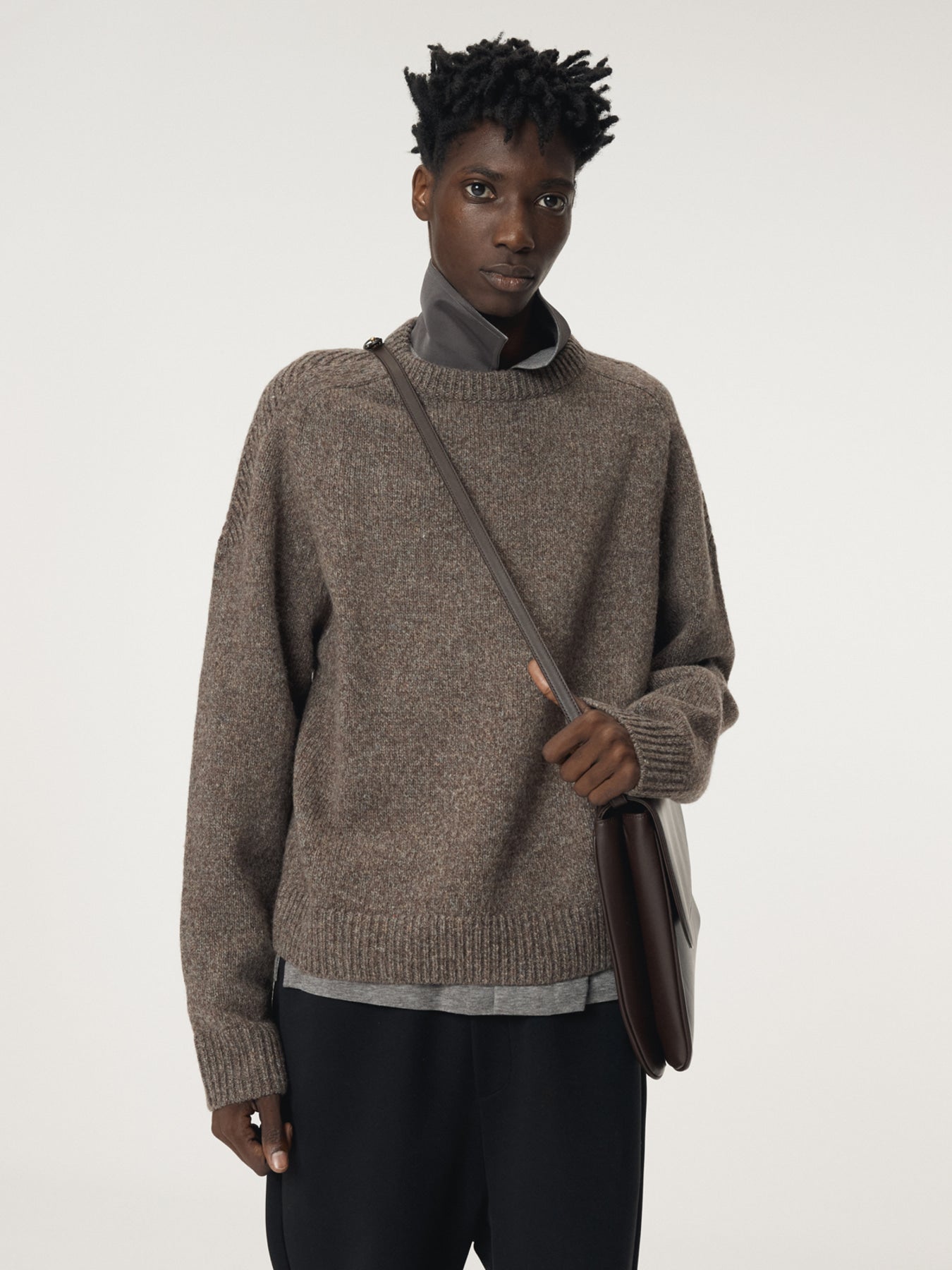Recto - Shetland Wool Knit Top (Melange Brown) product image 6 | TRAB K-Fashion Australia