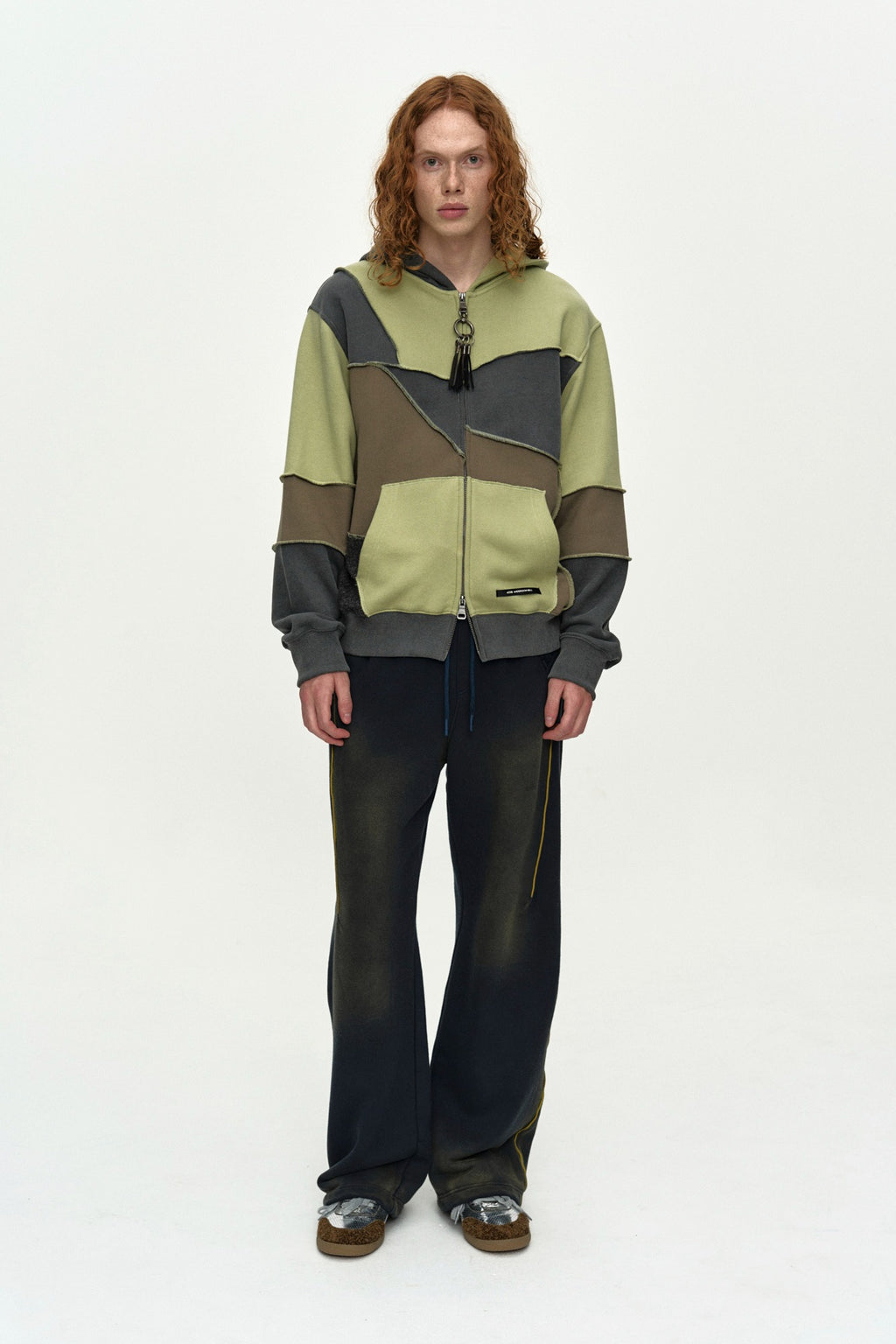 Andersson Bell - Unisex Piping Line Dyed Sweat Pants (Navy) product image 1 | TRAB K-Fashion Australia