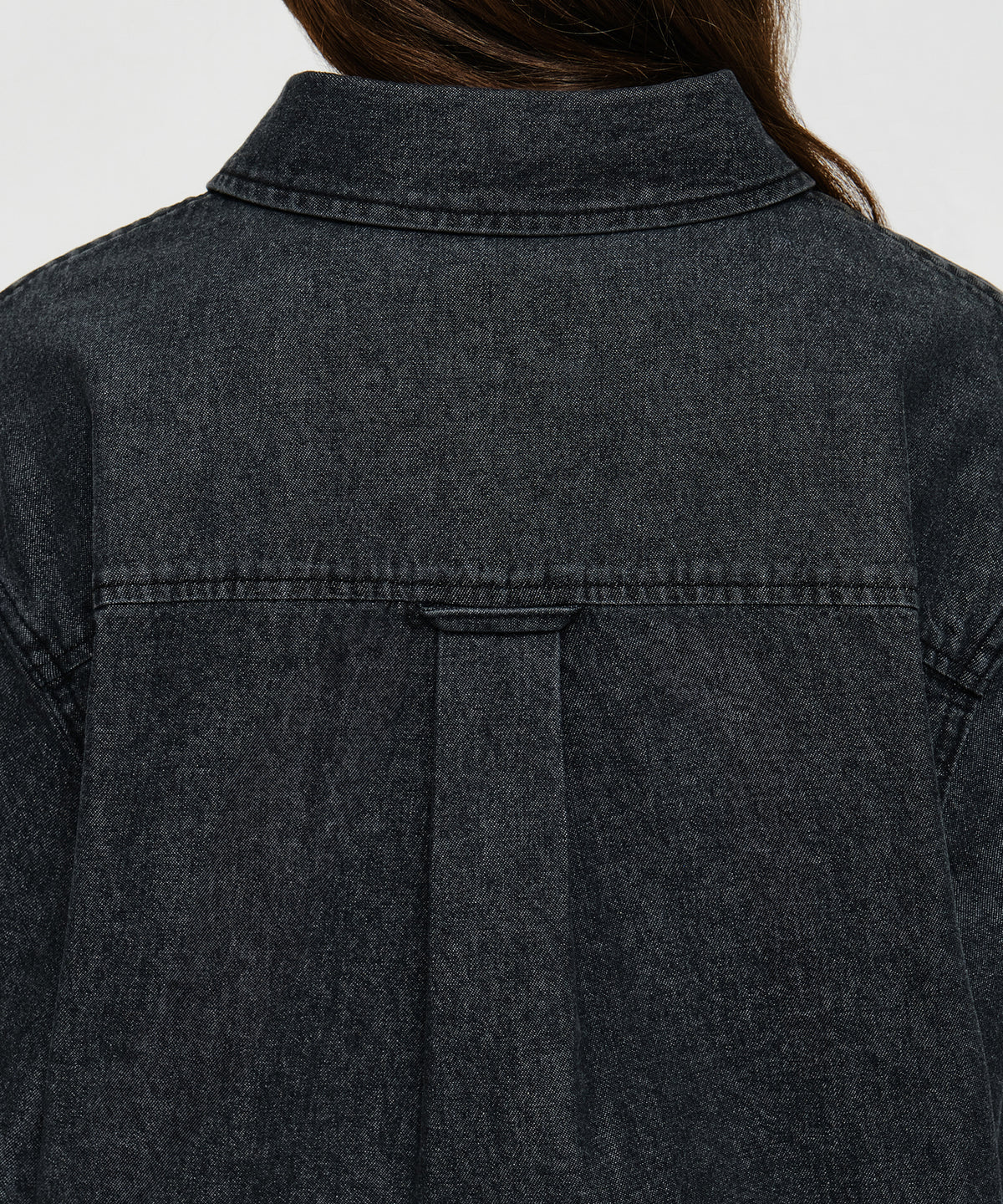 Marithe & Francois Girbaud - Micro Classic Logo Oversized Denim Shirt (Black) product image 4 | TRAB K-Fashion Australia