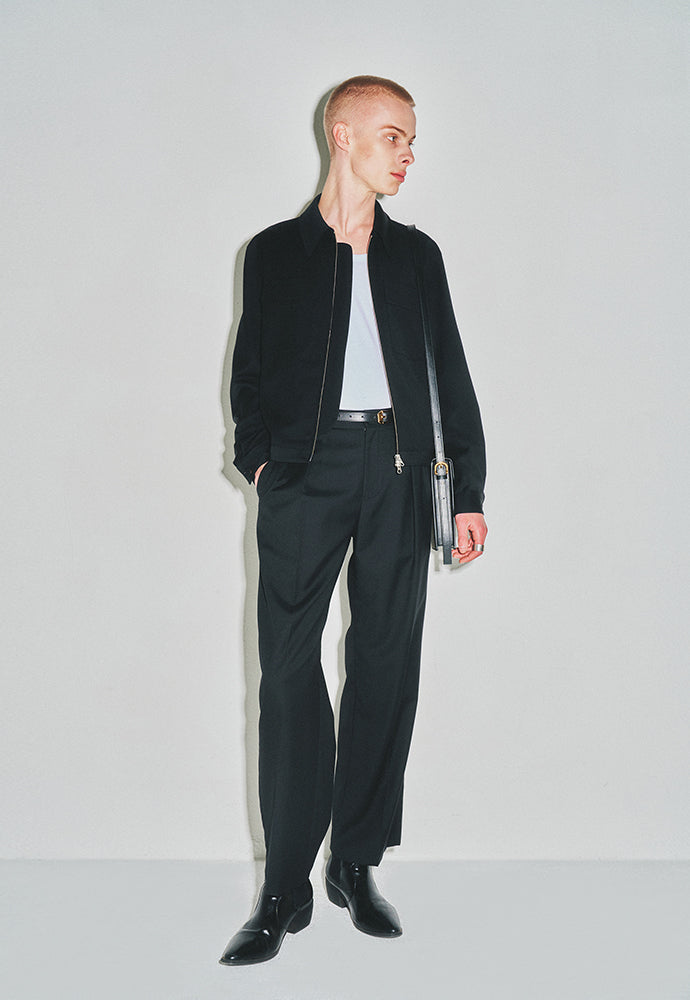 Tonywack - Super Fine Wool Double Pocket Zip Blouson (Black) product image 2 | TRAB K-Fashion Australia