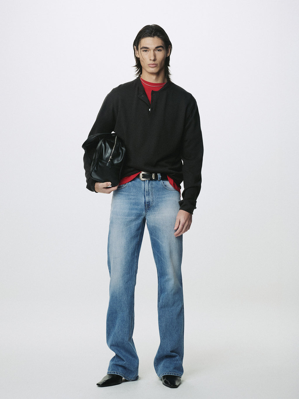 Tonywack - Flared-Leg Distressed Denim Jeans (Faded Blue) product image 5 | TRAB K-Fashion Australia