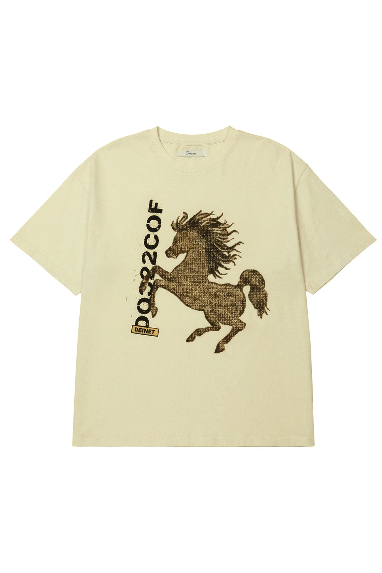 Deinet - Horse Graphic T-Shirt (Beige) product image 1 | TRAB K-Fashion Australia