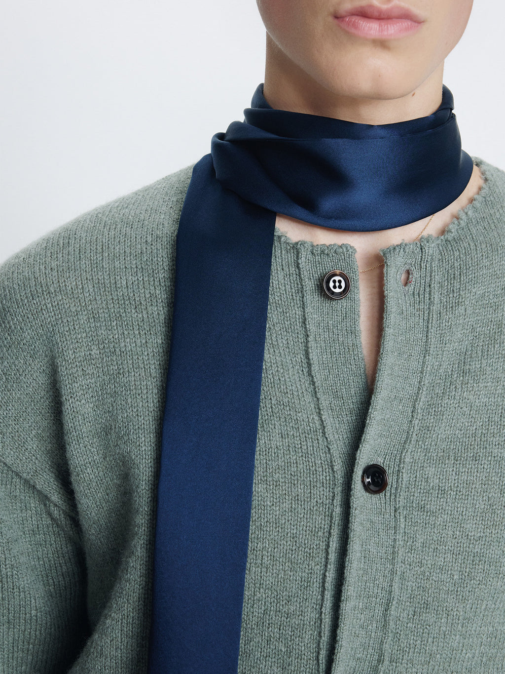 Tonywack - Shetland Wool Raw Cardigan (Sage Green) product image 6 | TRAB K-Fashion Australia