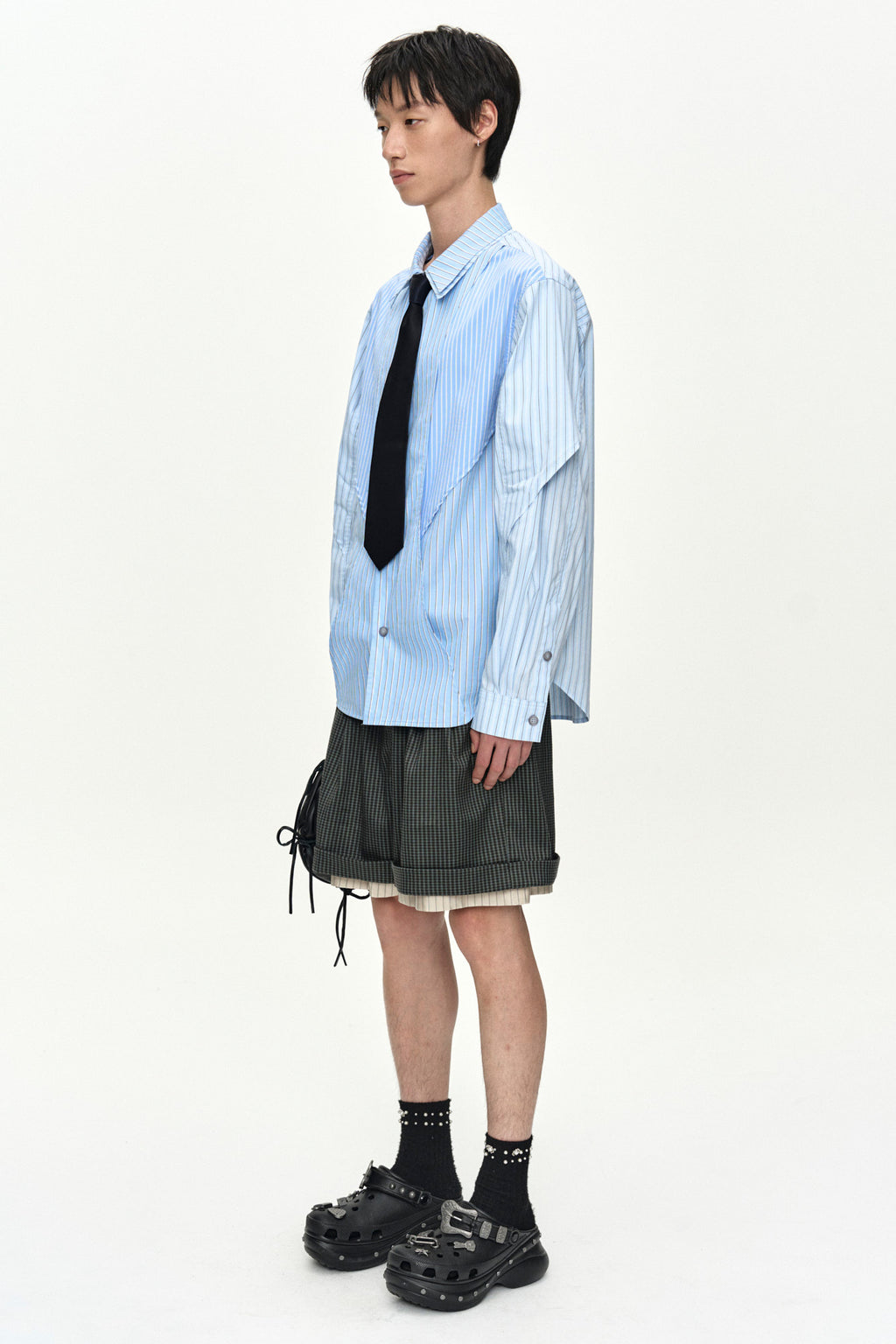 Andersson Bell - Double Layered Stripe Shirt (Blue) product image 8 | TRAB K-Fashion Australia