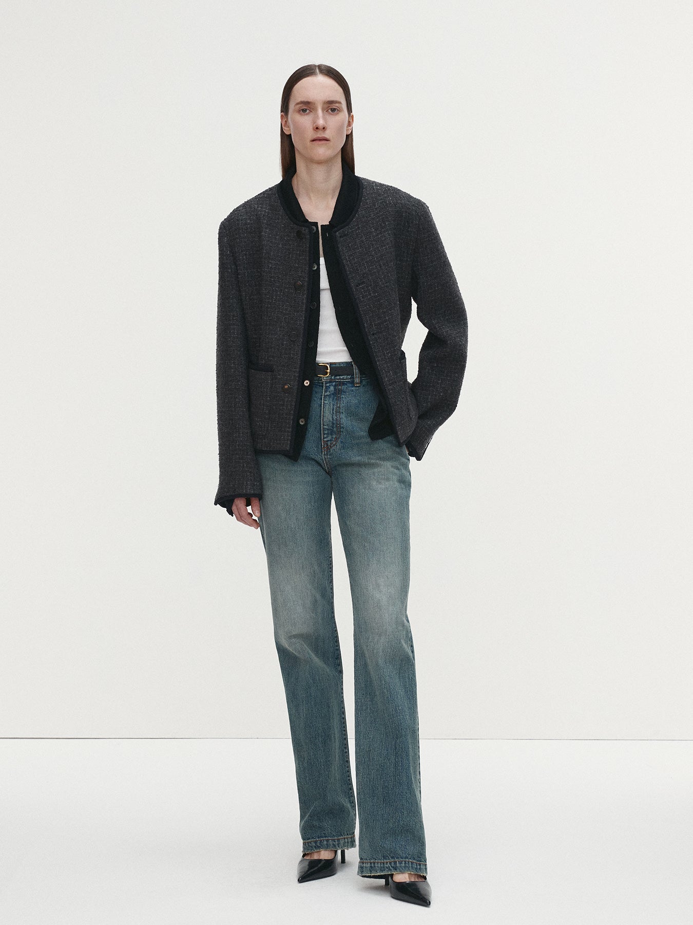 Tonywack - Wool Tweed Blouson Jacket (Dark Grey) product image 2 | TRAB K-Fashion Australia