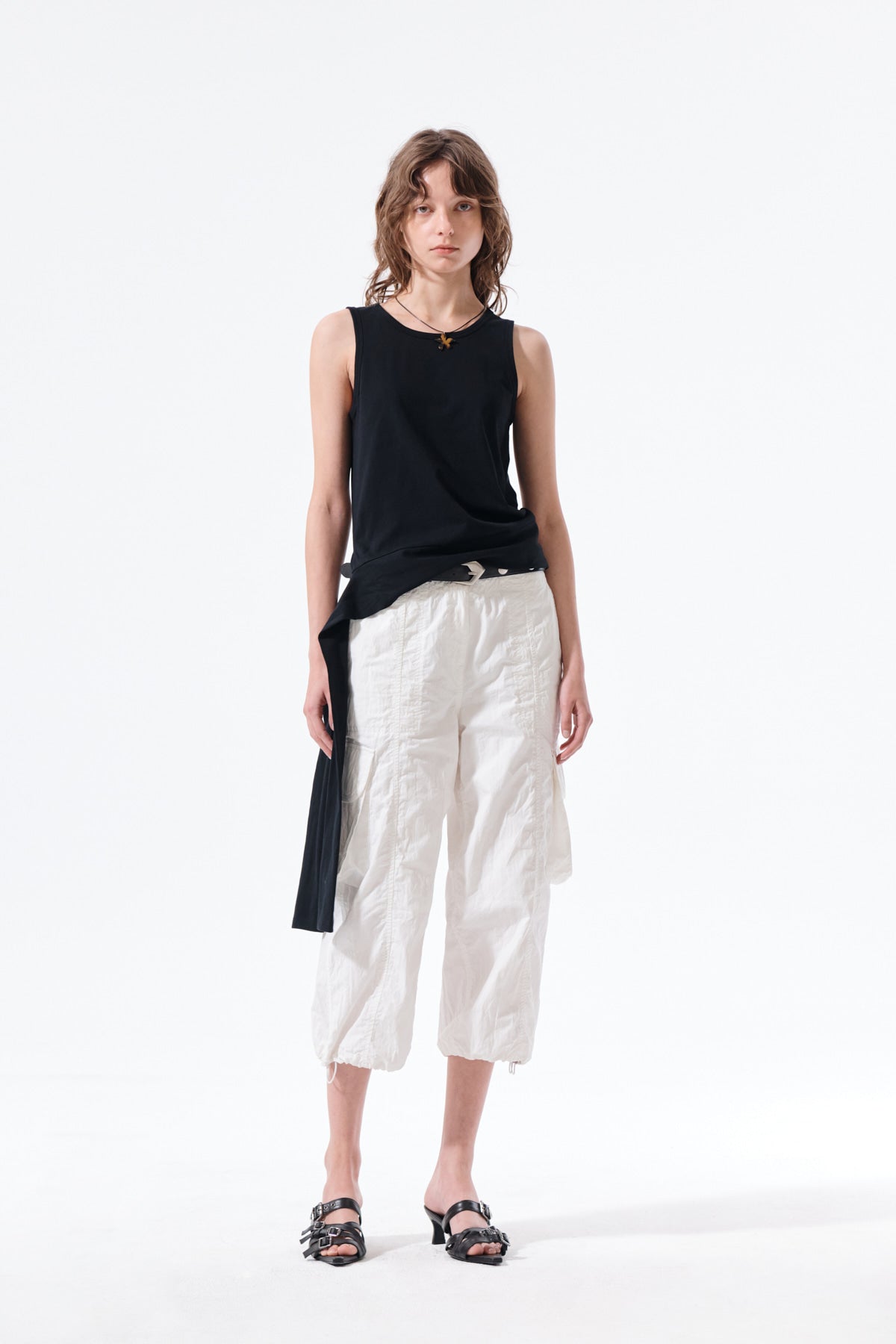 Matin Kim - Hem Tie Detail Sleeveless Top (Black) product image 9 | TRAB K-Fashion Australia