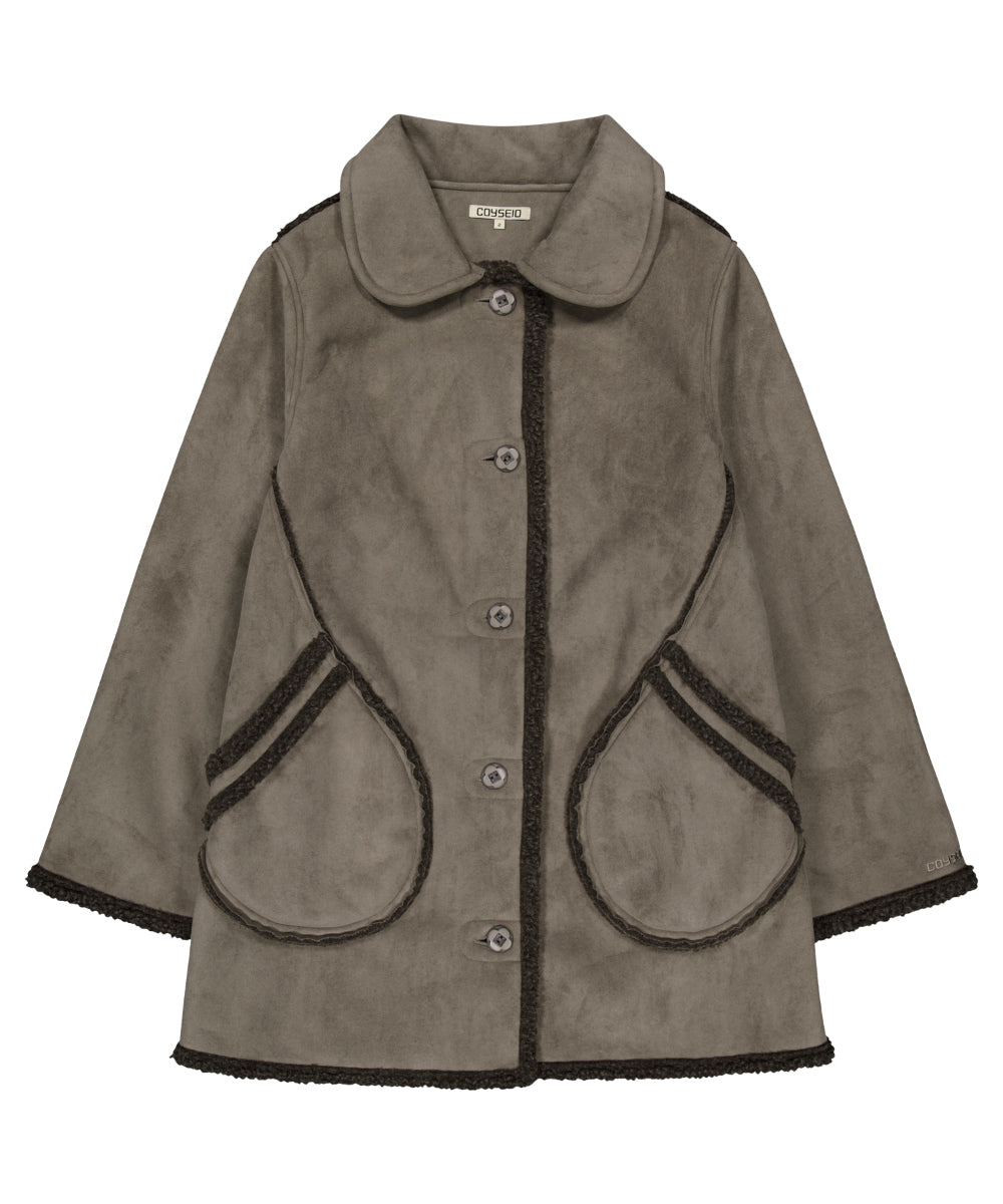 Coyseio - Round Collar Suede Jacket (Brown) product image 19 | TRAB K-Fashion Australia