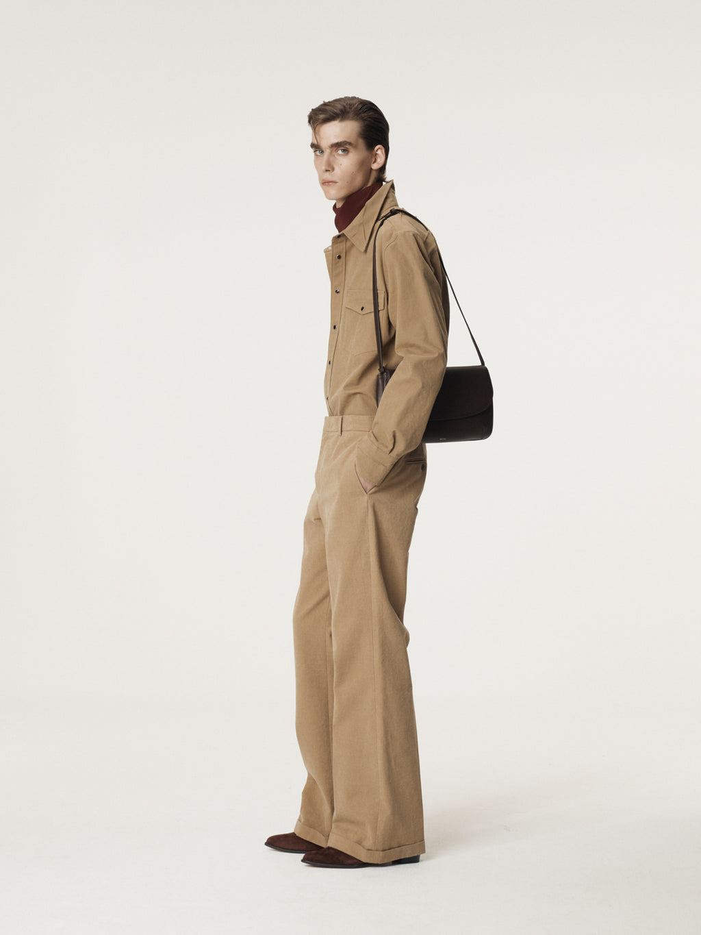 Recto - Cotton Flare Turn Up Pants (Desert) product image 2 | TRAB K-Fashion Australia