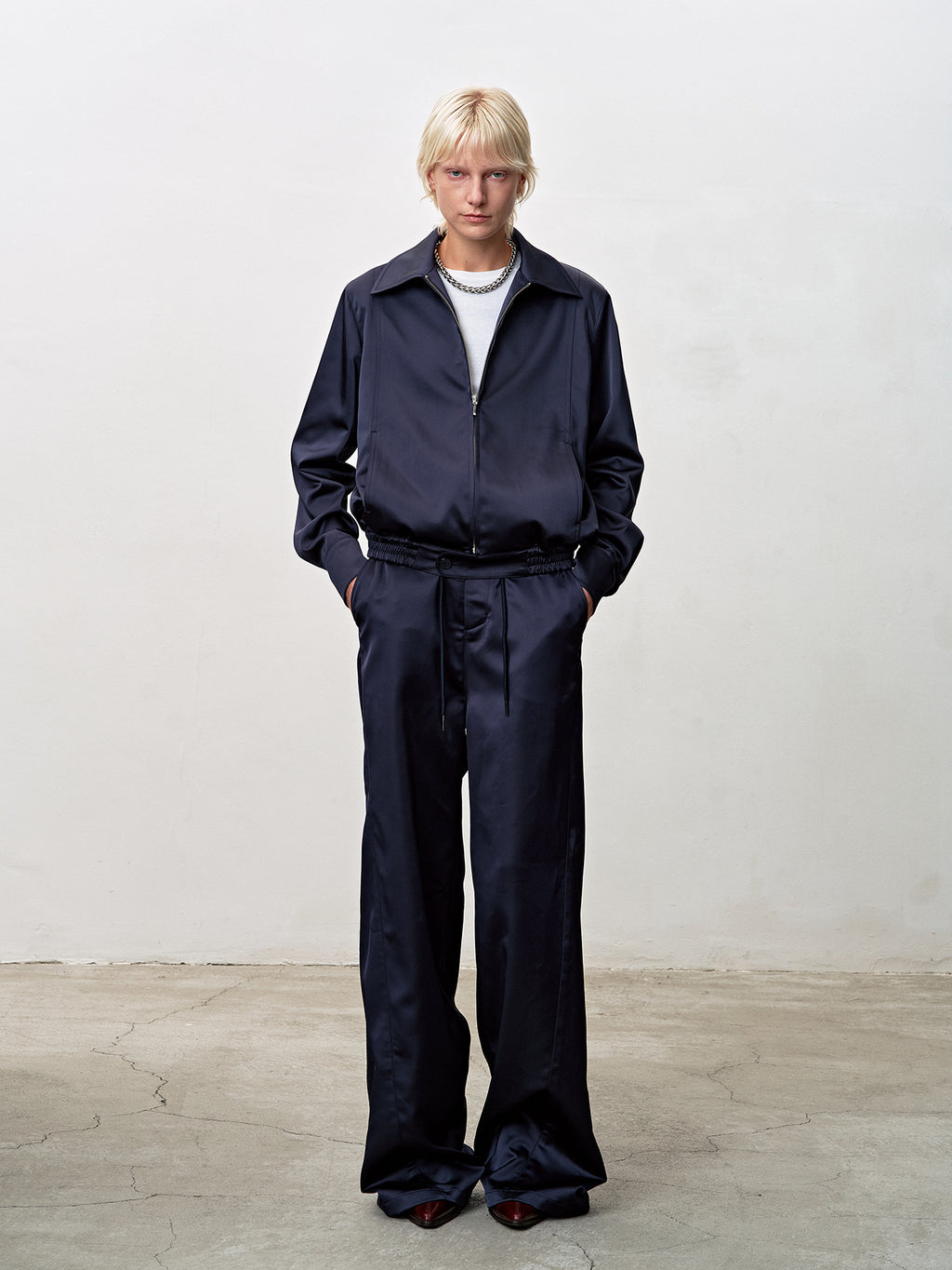 Tonywack - Silky Banding Lounge Pants (Navy) product image 2 | TRAB K-Fashion Australia