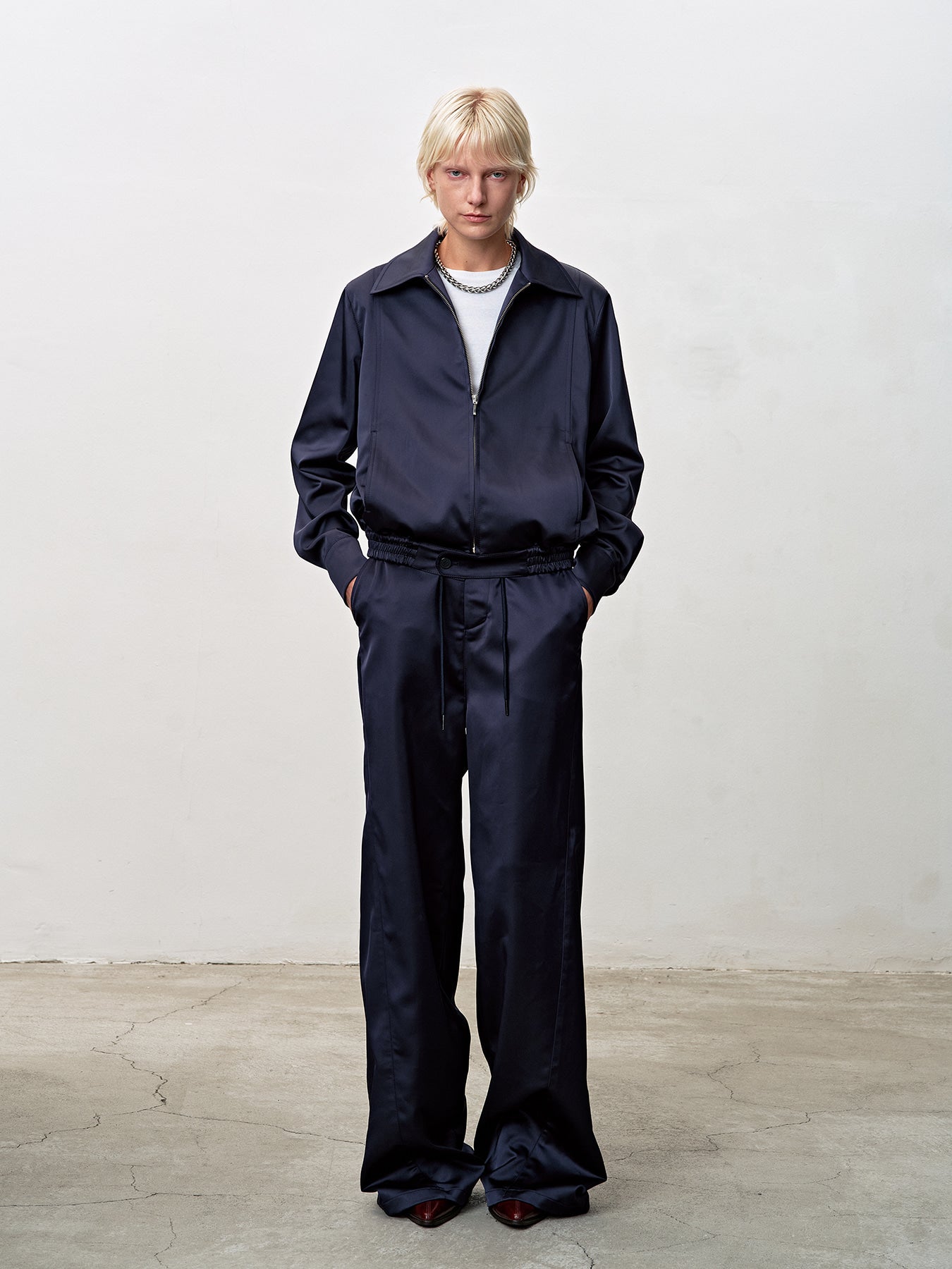 Tonywack - Silky Banding Lounge Pants (Navy) product image 2 | TRAB K-Fashion Australia