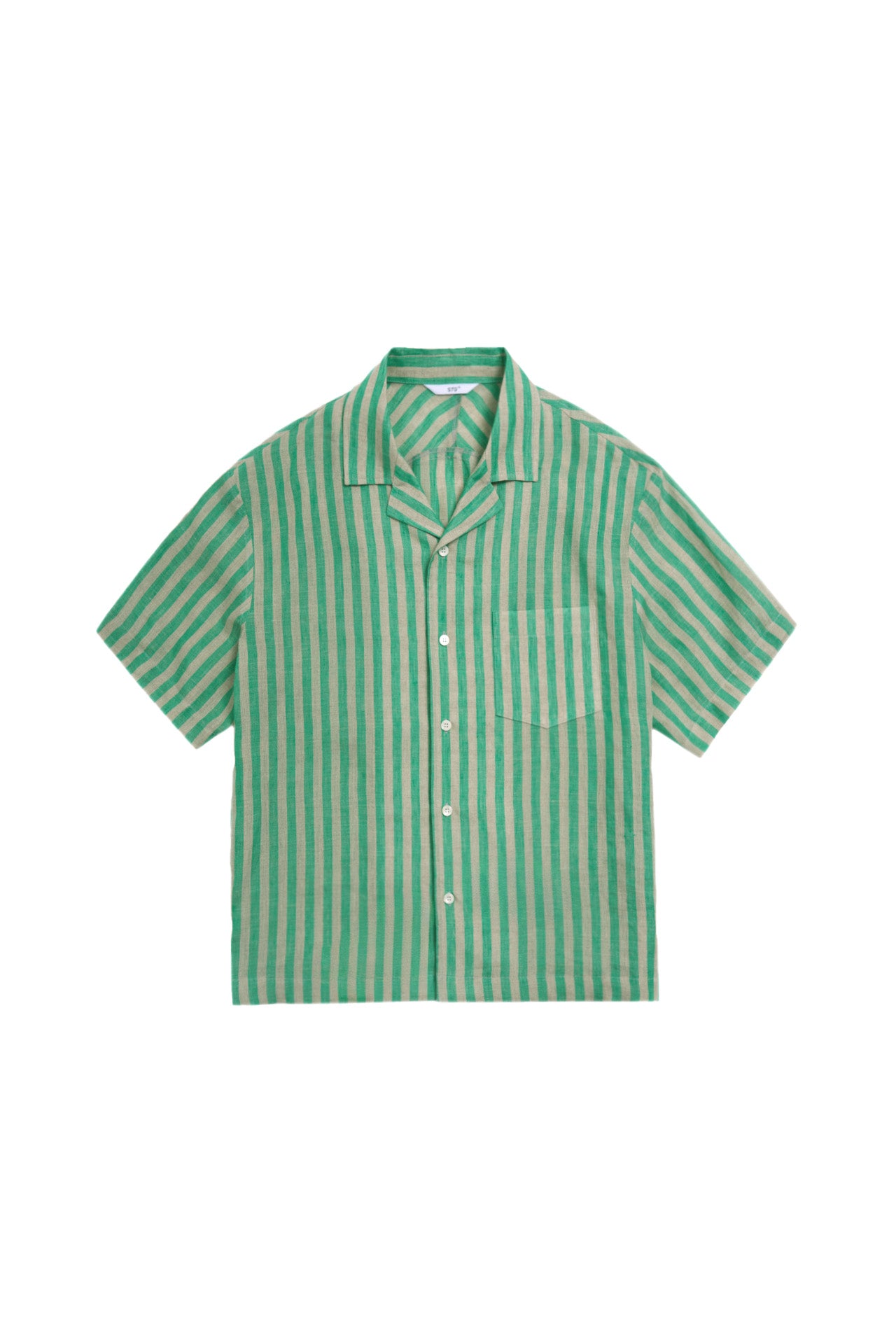 STU - Back Raglan Stripe Linen Shirt (Green) product image 14 | TRAB K-Fashion Australia
