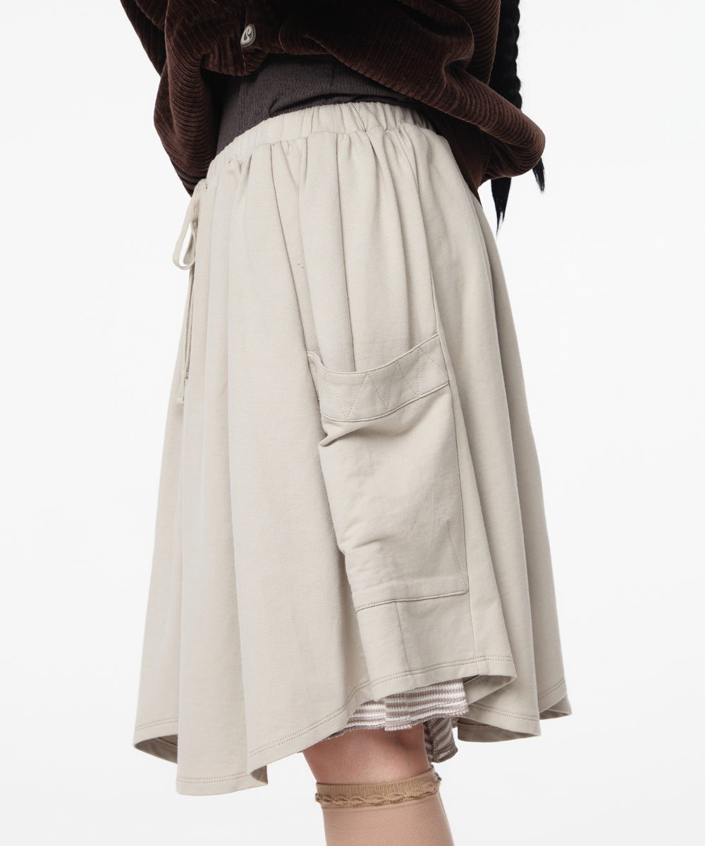 Coyseio - Striped Layered Midi Skirt (Light Grey) product image 4 | TRAB K-Fashion Australia