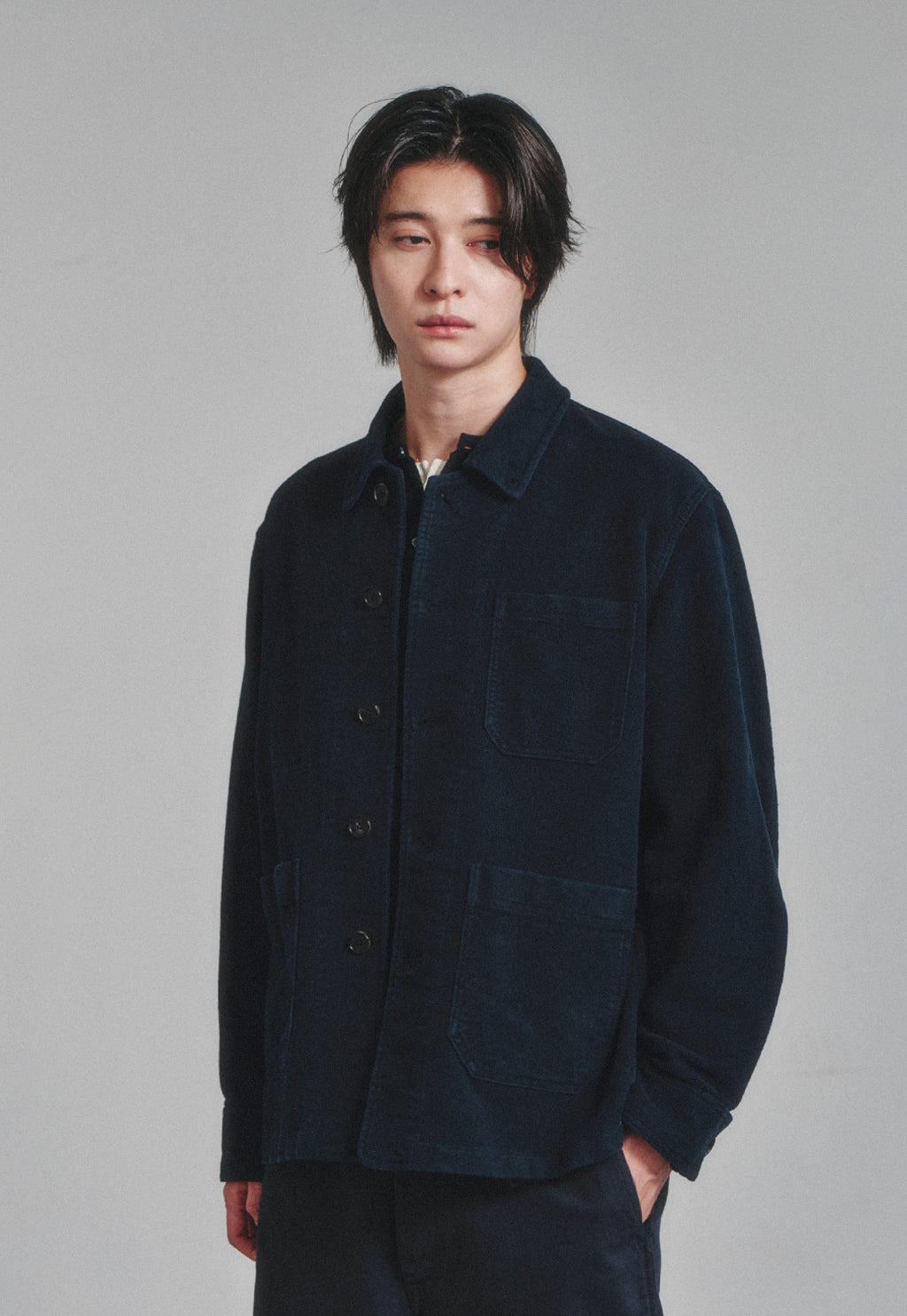 Art if acts - Washed Moleskin French Work Jacket (Vintage Navy) product image 5 | TRAB K-Fashion Australia