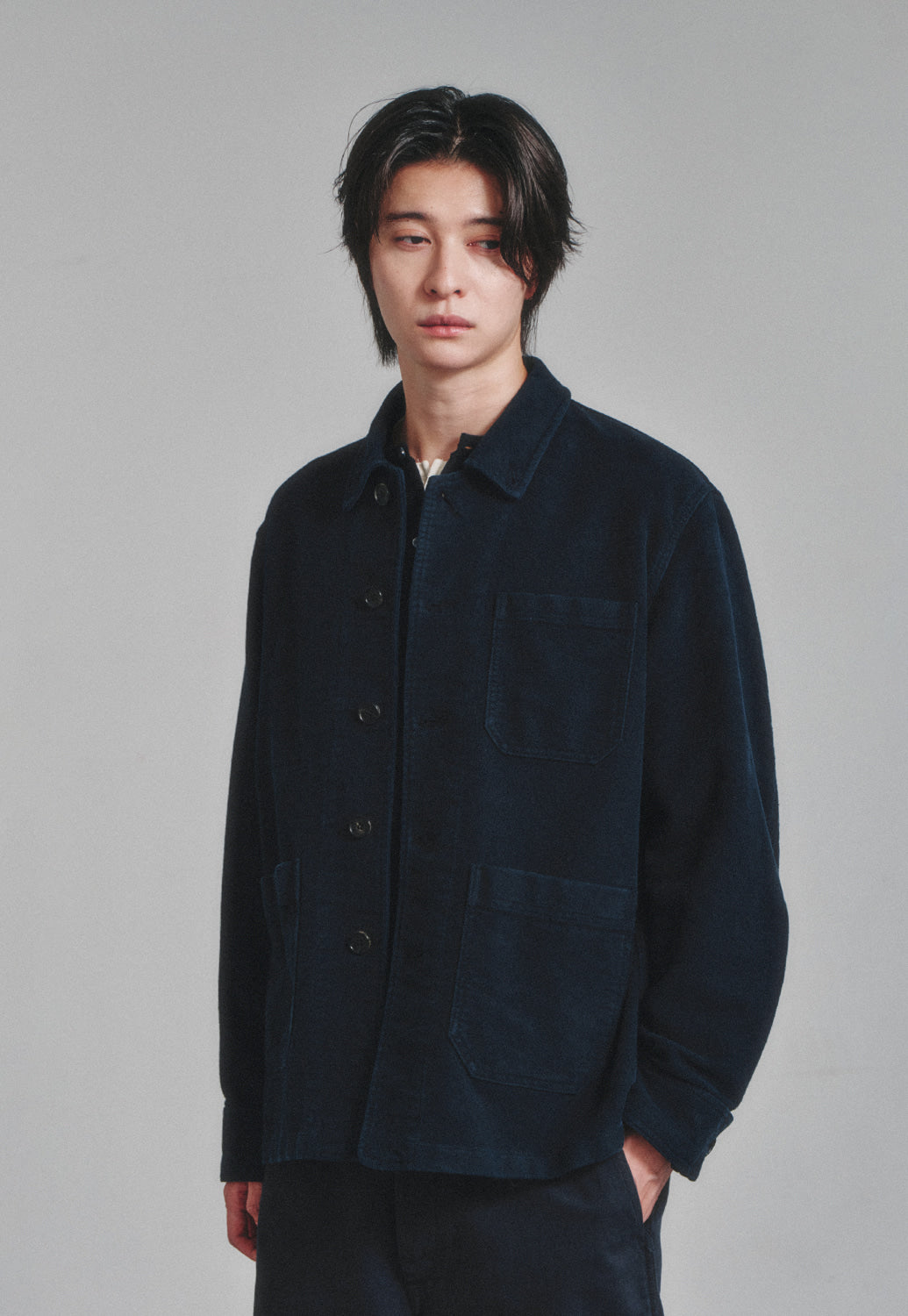 Art if acts - Washed Moleskin French Work Jacket (Vintage Navy) product image 5 | TRAB K-Fashion Australia