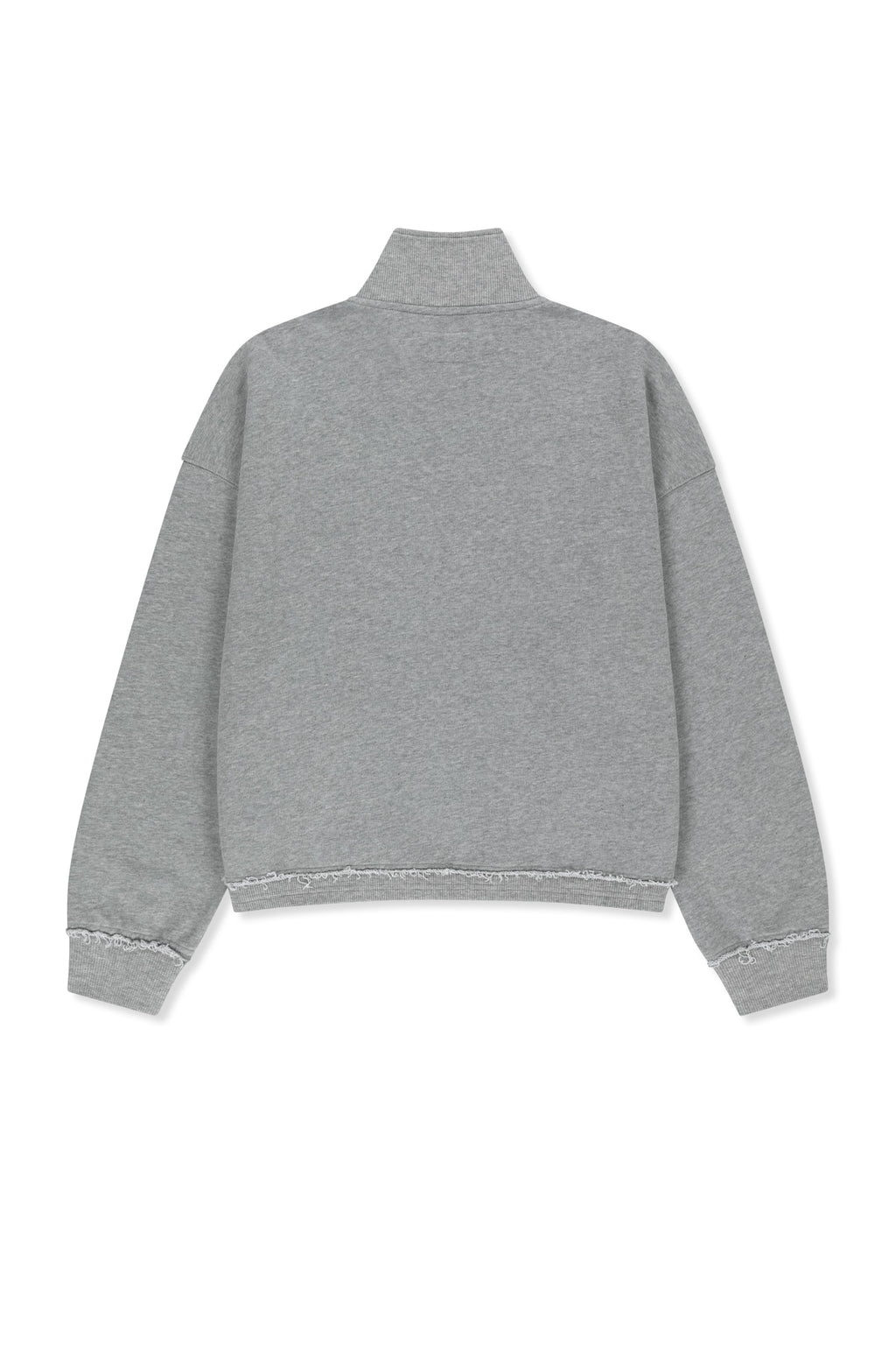 Matin Kim - [Pre-Order – Ships August 24] Mixed Waffle Applique Logo Zip Up (Grey) product image 3 | TRAB K-Fashion Australia