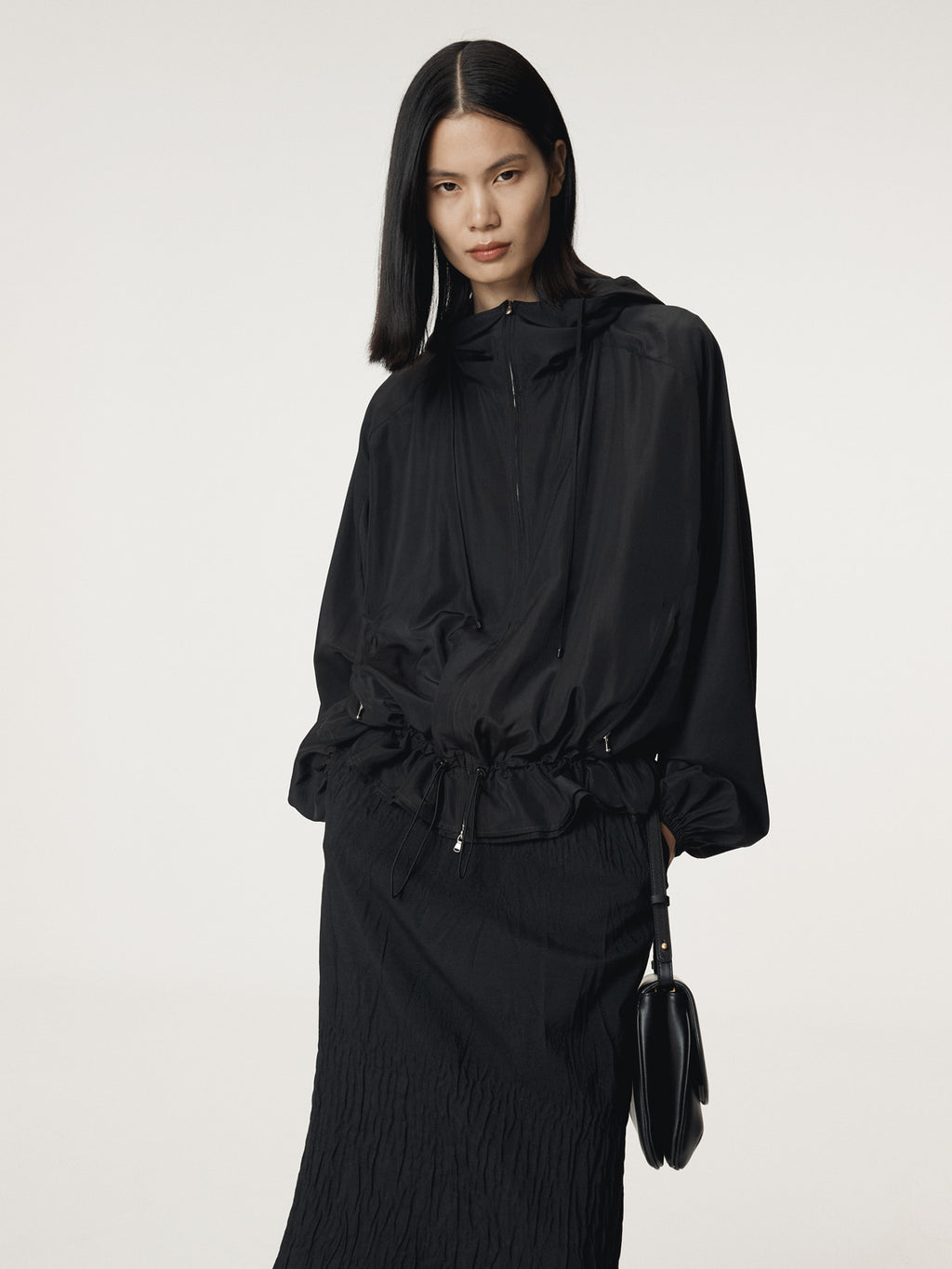 Recto - Silk Blend Technical Hoodie Jumper (Black) product image 5 | TRAB K-Fashion Australia