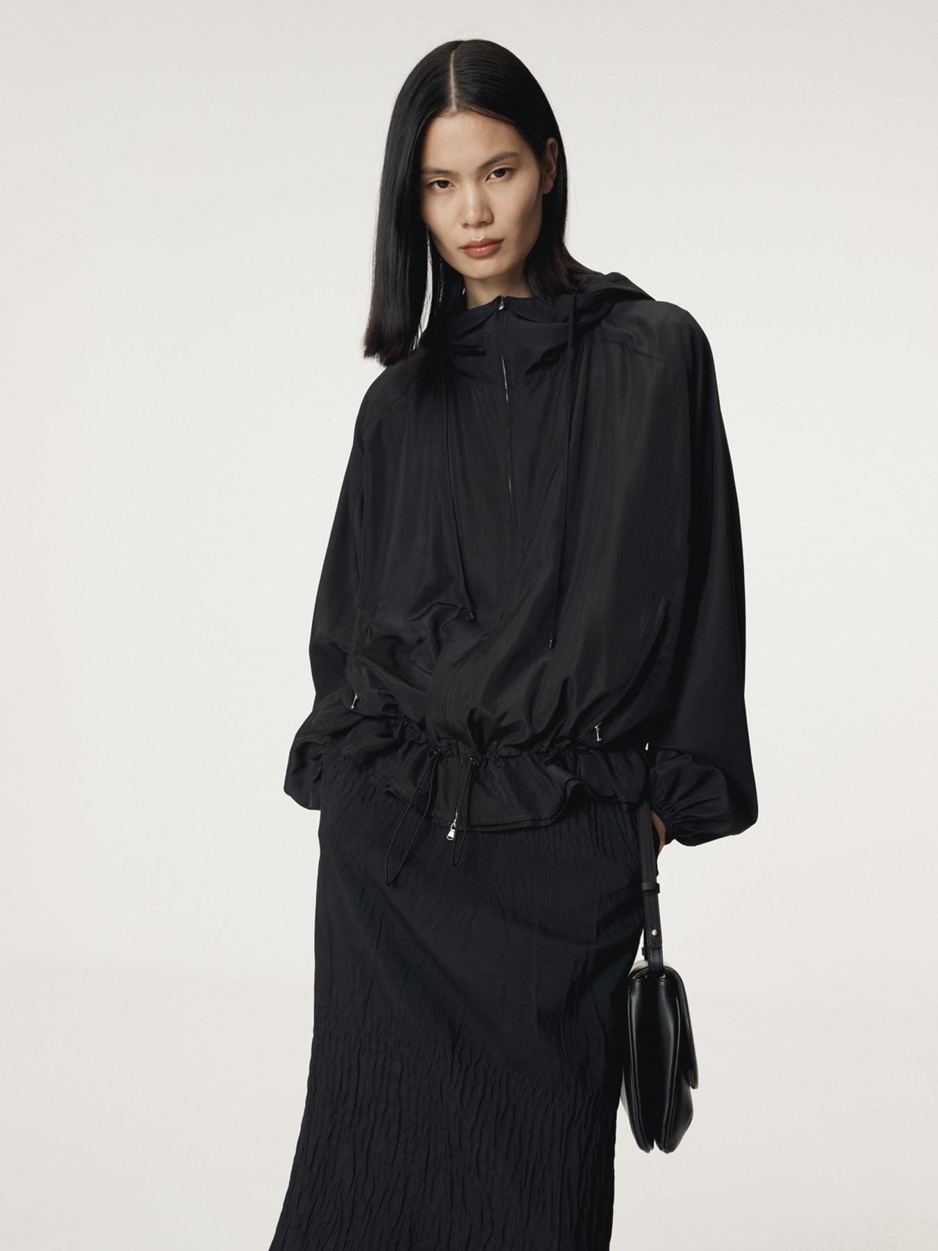 Recto - Silk Blend Technical Hoodie Jumper (Black) product image 5 | TRAB K-Fashion Australia