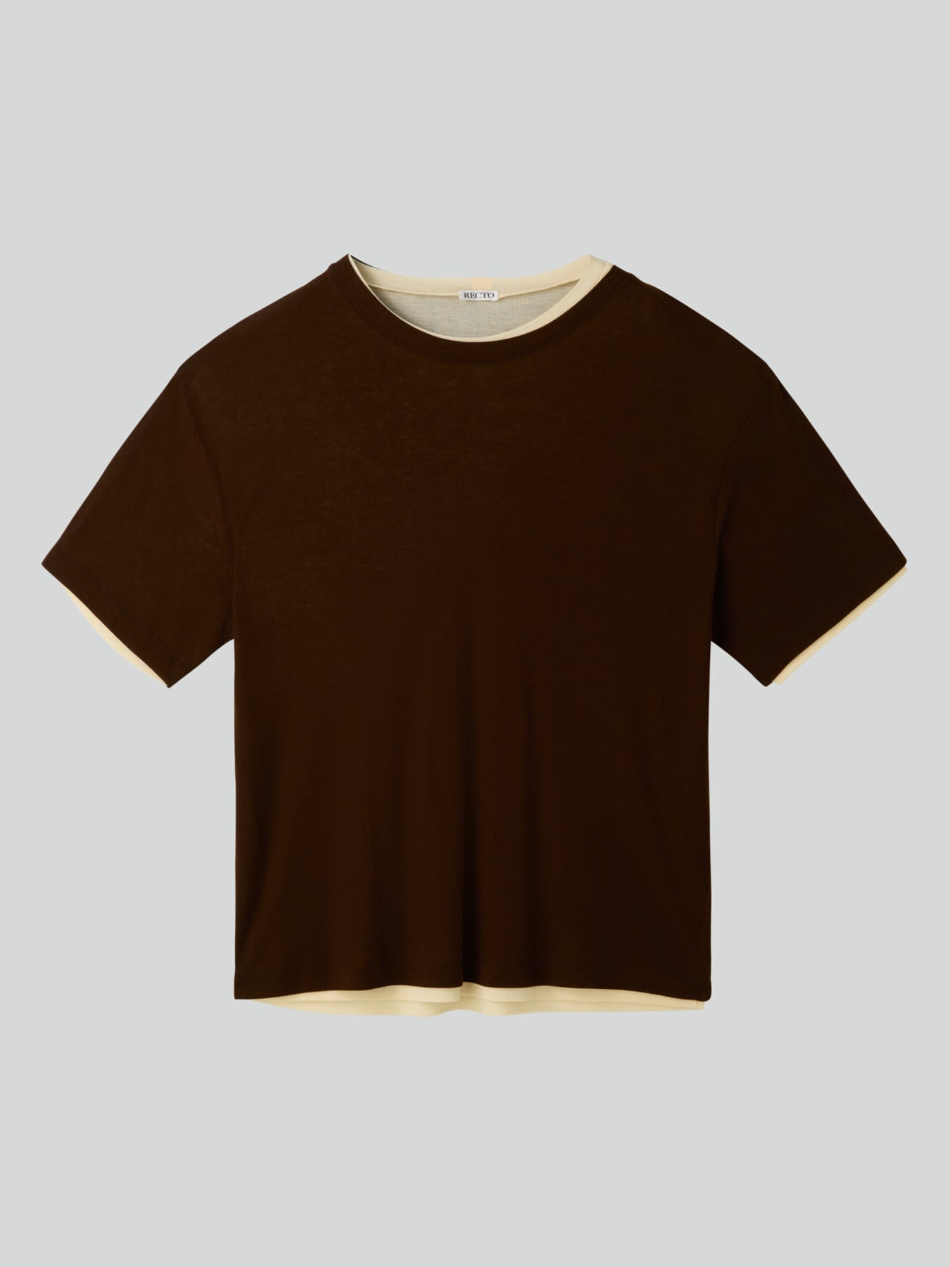 Recto - Layered Wool T-Shirt (Brown) product image 10 | TRAB K-Fashion Australia