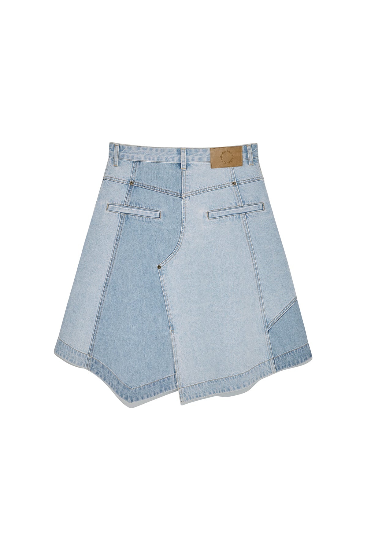 Matin Kim - Denim Mixed Flare Skirt (Light Blue) product image 2 | TRAB K-Fashion Australia