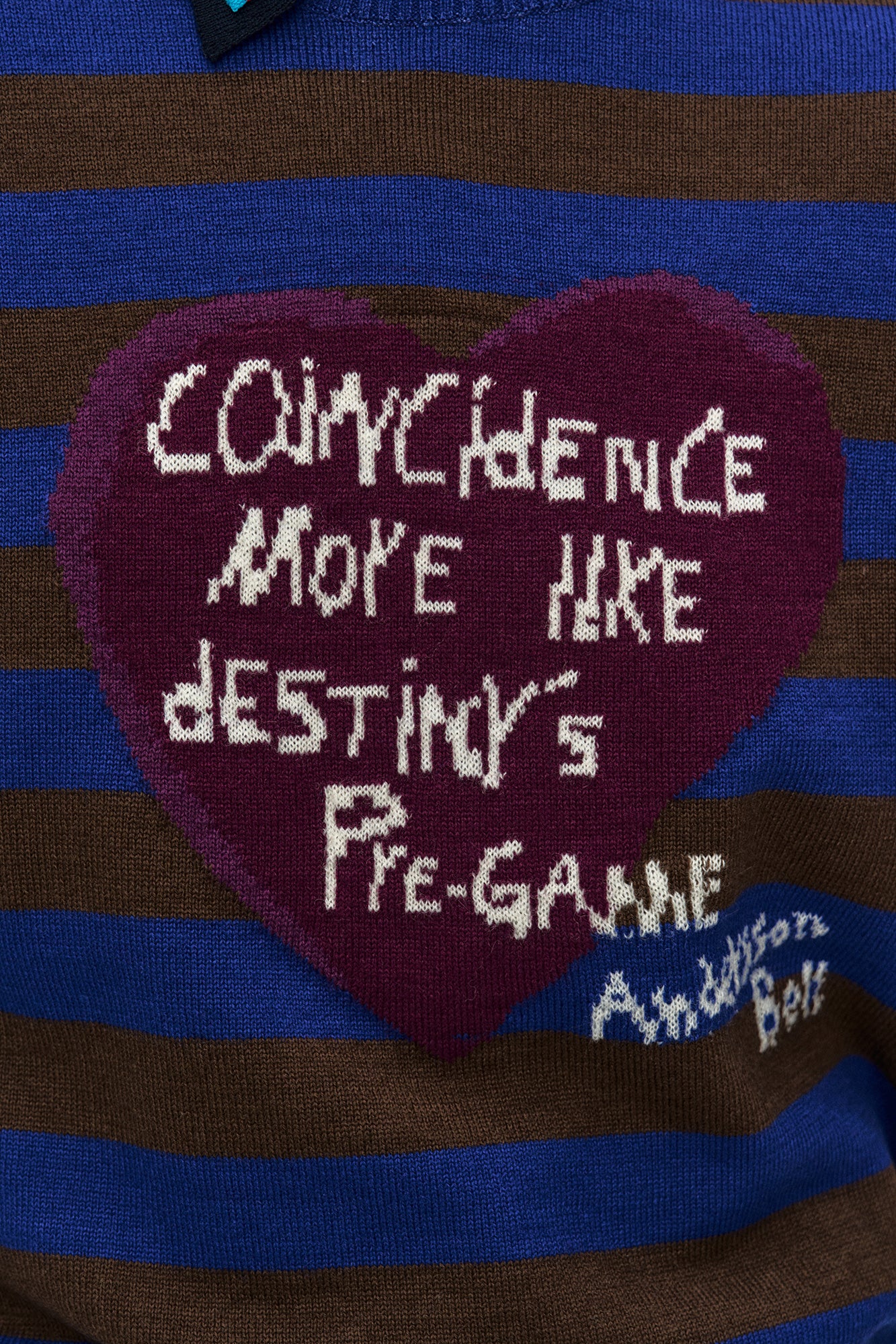 Andersson Bell - Girl's Heart Message Crew-Neck Sweater (Blue/Green) product image 5 | TRAB K-Fashion Australia