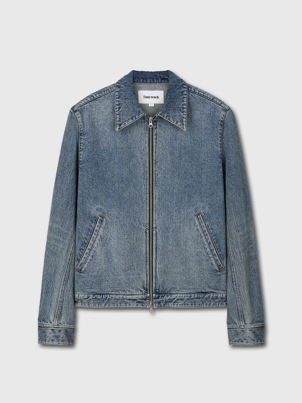 Tonywack - Denim Zippered Jacket (Washed Mid Blue) product image 7 | TRAB K-Fashion Australia