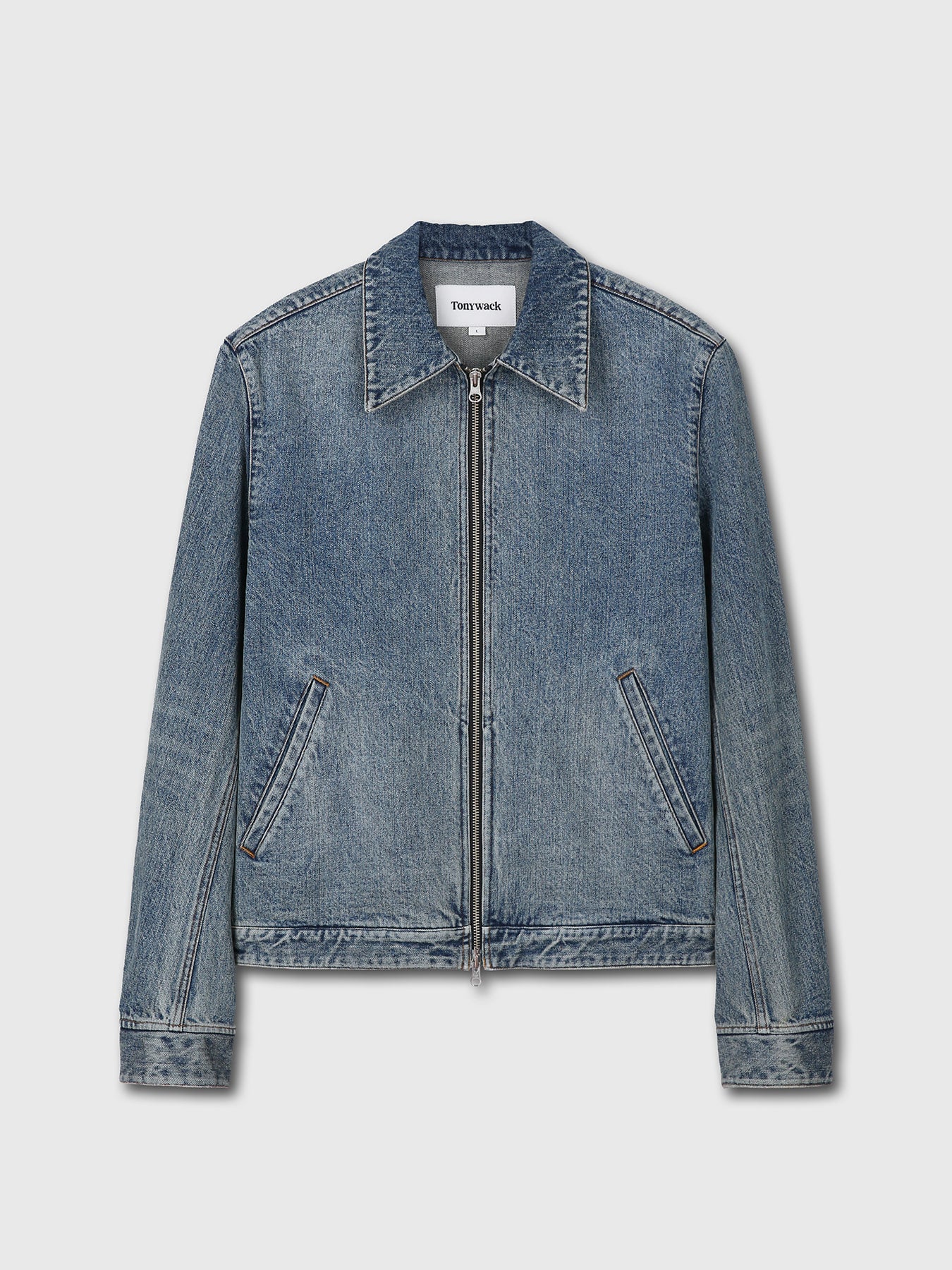 Tonywack - Denim Zippered Jacket (Washed Mid Blue) product image 6 | TRAB K-Fashion Australia