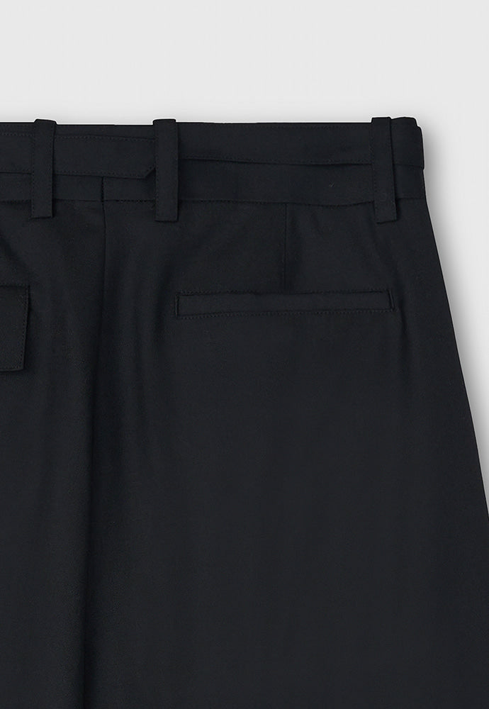 Tonywack - Wool Twill Belted Pleats Shorts (Black) product image 13 | TRAB K-Fashion Australia