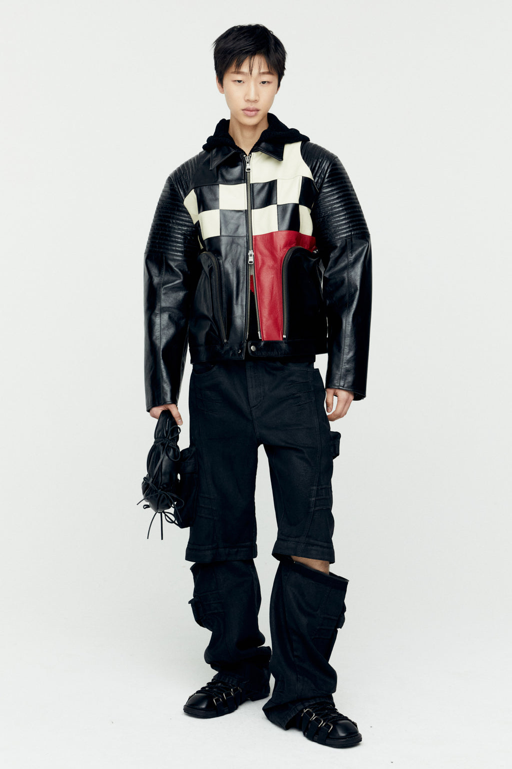 Andersson Bell - Cargo Coated Wide-Leg Jeans (Black) product image 2 | TRAB K-Fashion Australia