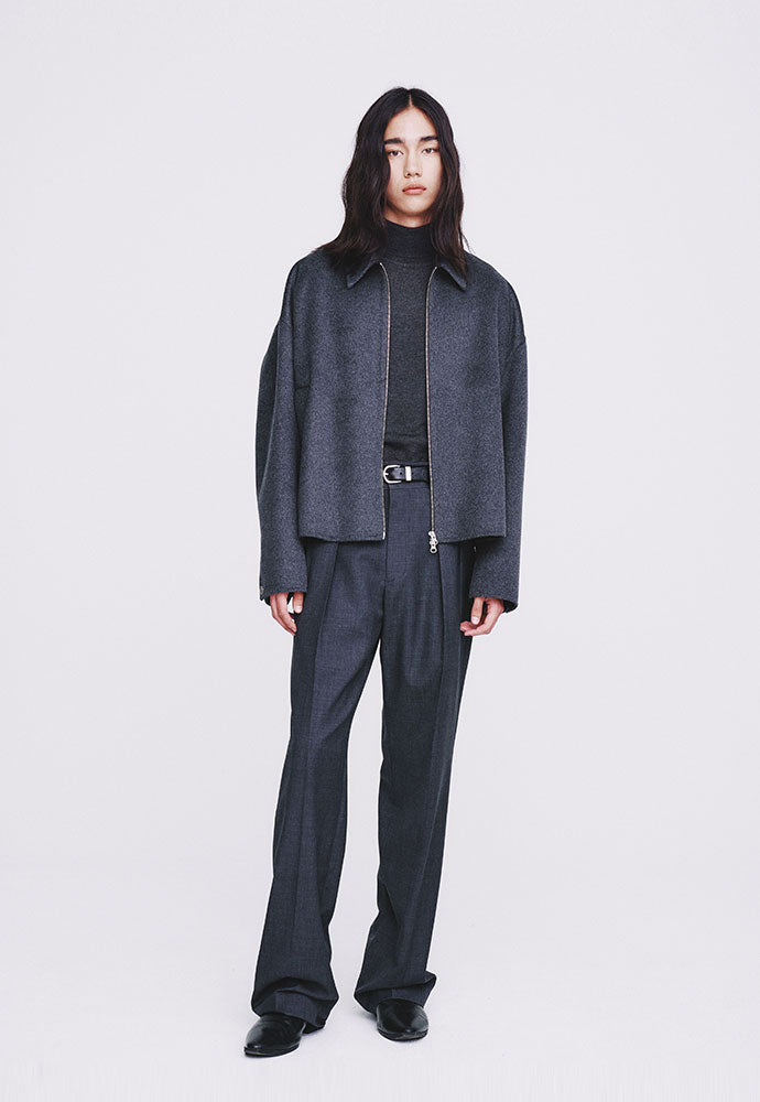 Tonywack - Handmade Cashmere Zipped Blouson Jacket (Charcoal) product image 3 | TRAB K-Fashion Australia