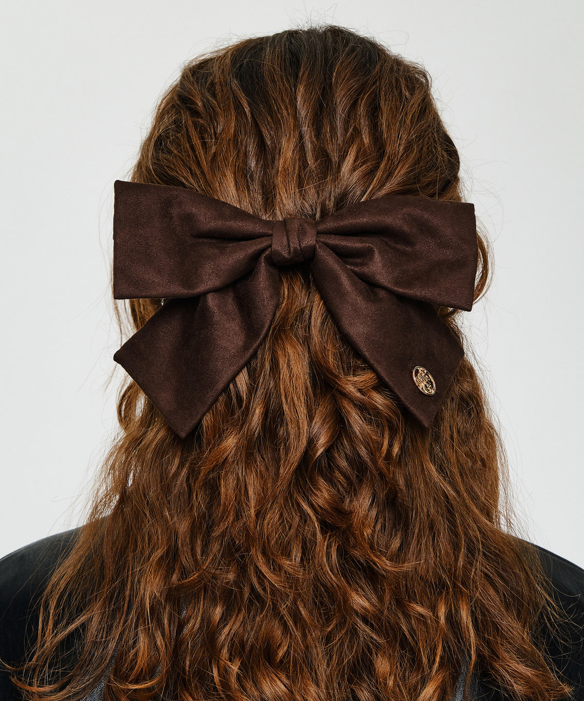 Marithe & Francois Girbaud - Big Ribbon Suede Hair Pin (Brown) product image 4 | TRAB K-Fashion Australia