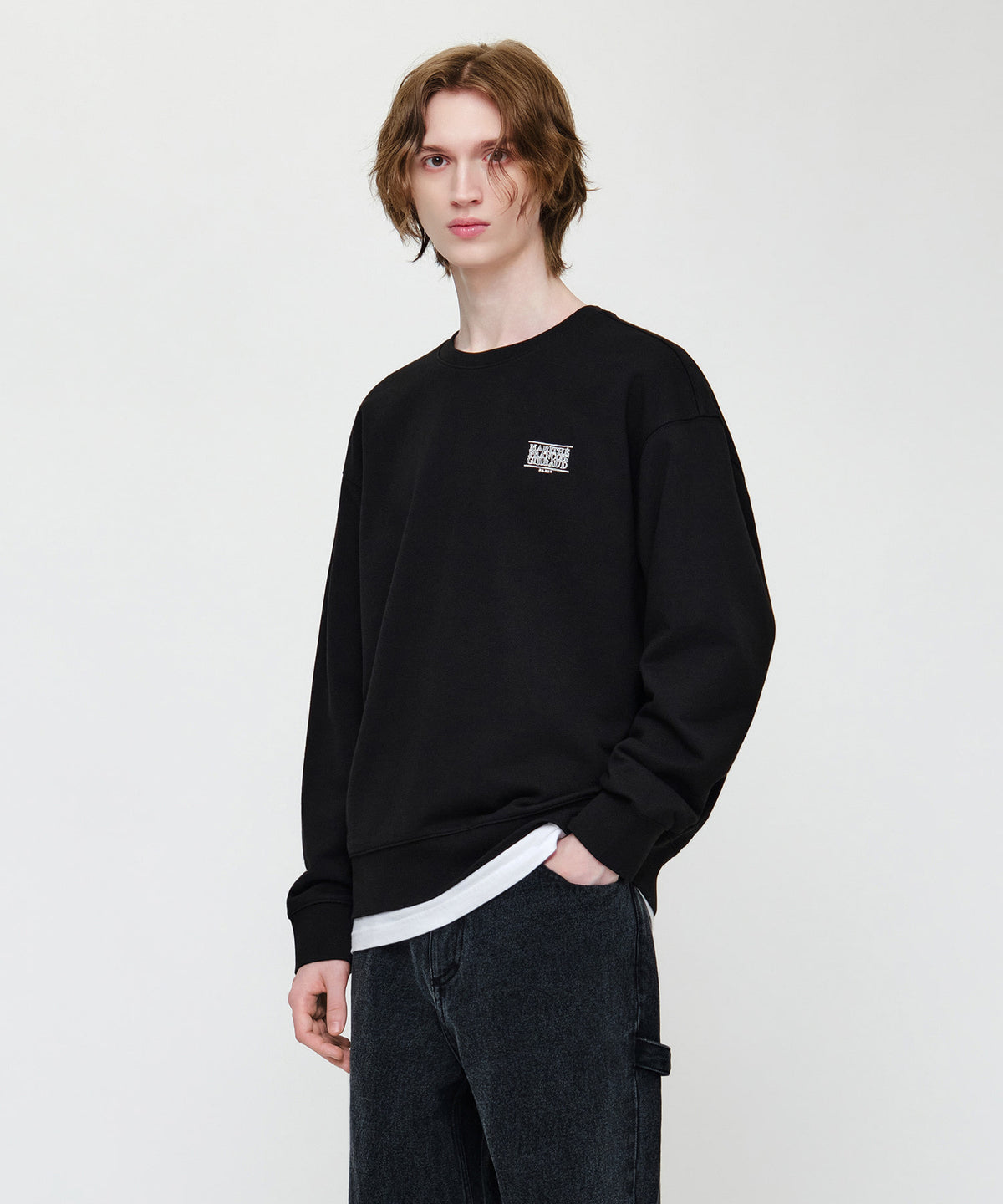 Marithe & Francois Girbaud - Doodle Classic Logo Oversized Sweatshirt (Black) product image 2 | TRAB K-Fashion Australia