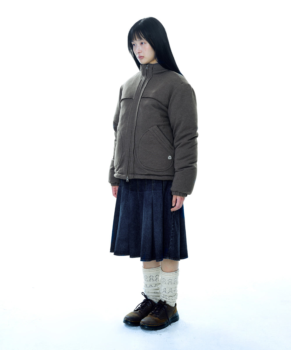 Coyseio - Cozy Sweat Down Jacket (Melange Brown) product image 11 | TRAB K-Fashion Australia