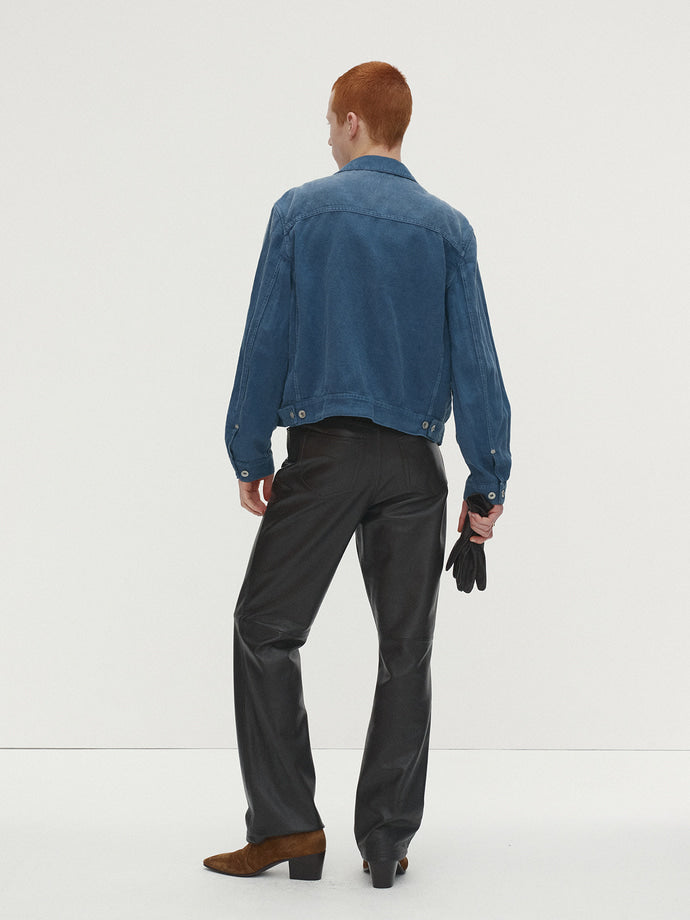 Tonywack - Cotton Linen Garment-Dyed Trucker Jacket (Faded Blue) product image 3 | TRAB K-Fashion Australia