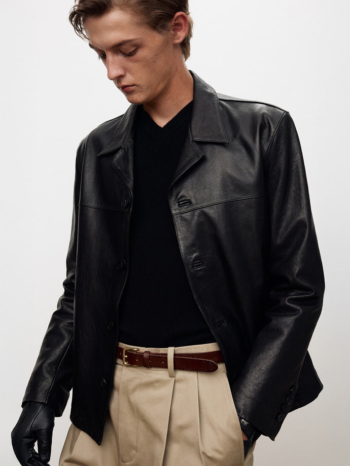 Tonywack - Vegetable Tanned Lamb Leather Jacket (Black) product image 6 | TRAB K-Fashion Australia