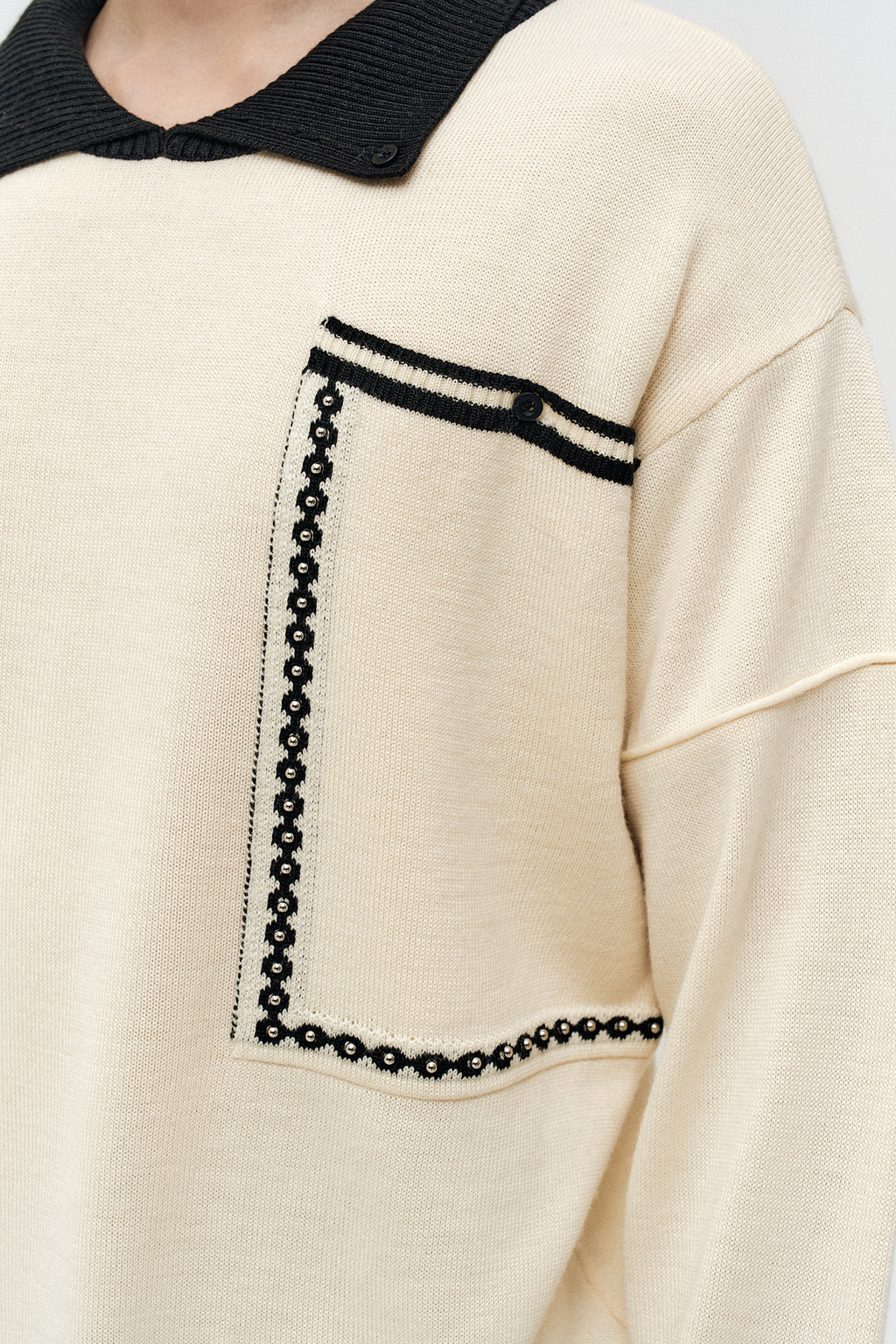 Andersson Bell - Big Pocket Polo Sweater (ecru) (Ecru) product image 8 | TRAB K-Fashion Australia