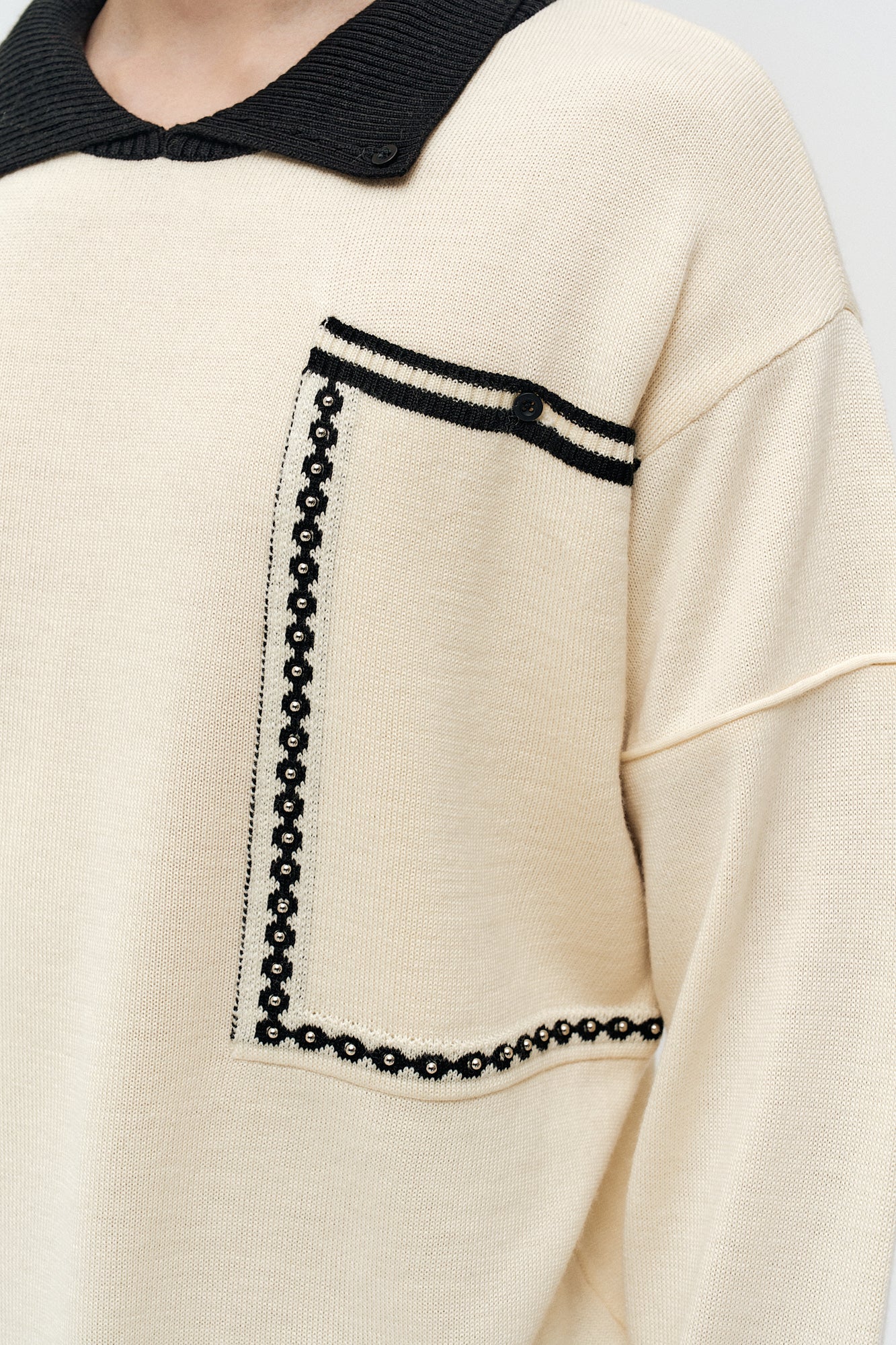 Andersson Bell - Big Pocket Polo Sweater (ecru) (Ecru) product image 8 | TRAB K-Fashion Australia