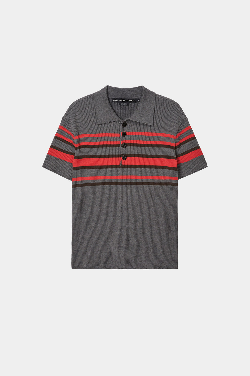 Andersson Bell - Pitt Stripe Polo Sweater (Grey/Red) product image 8 | TRAB K-Fashion Australia