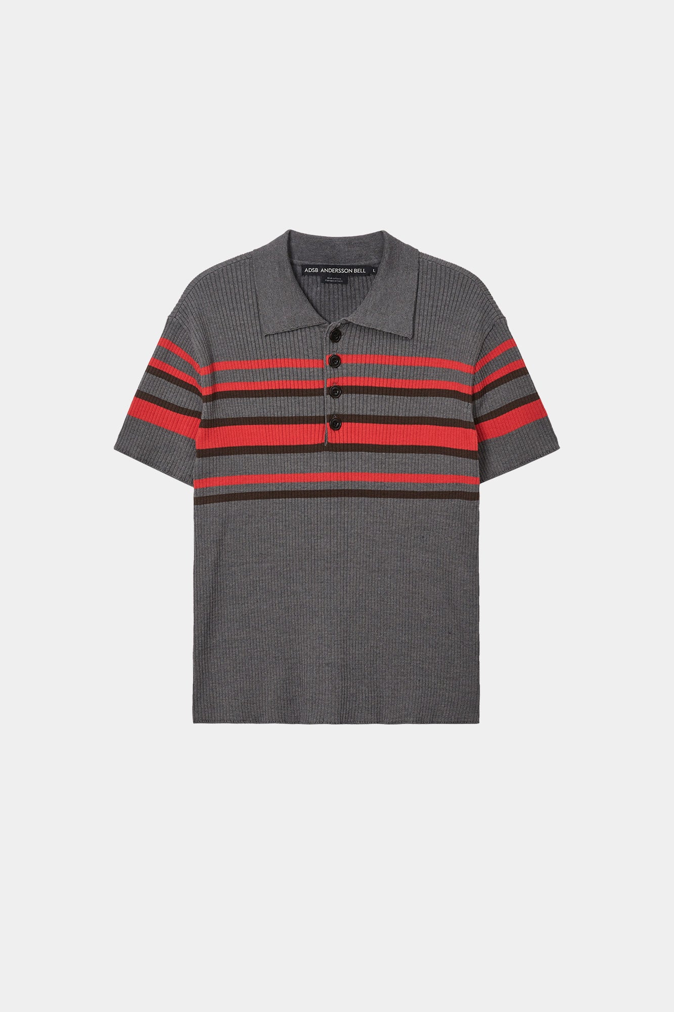Andersson Bell - Pitt Stripe Polo Sweater (Grey/Red) product image 8 | TRAB K-Fashion Australia