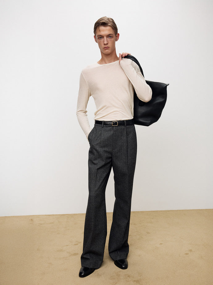 Tonywack - Sheer Wool Ribbed Knit Top (Ivory) product image 5 | TRAB K-Fashion Australia