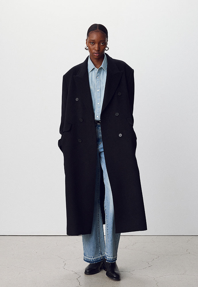 Tonywack - Wool And Cashmere Double-Breasted Coat (Black) product image 2 | TRAB K-Fashion Australia