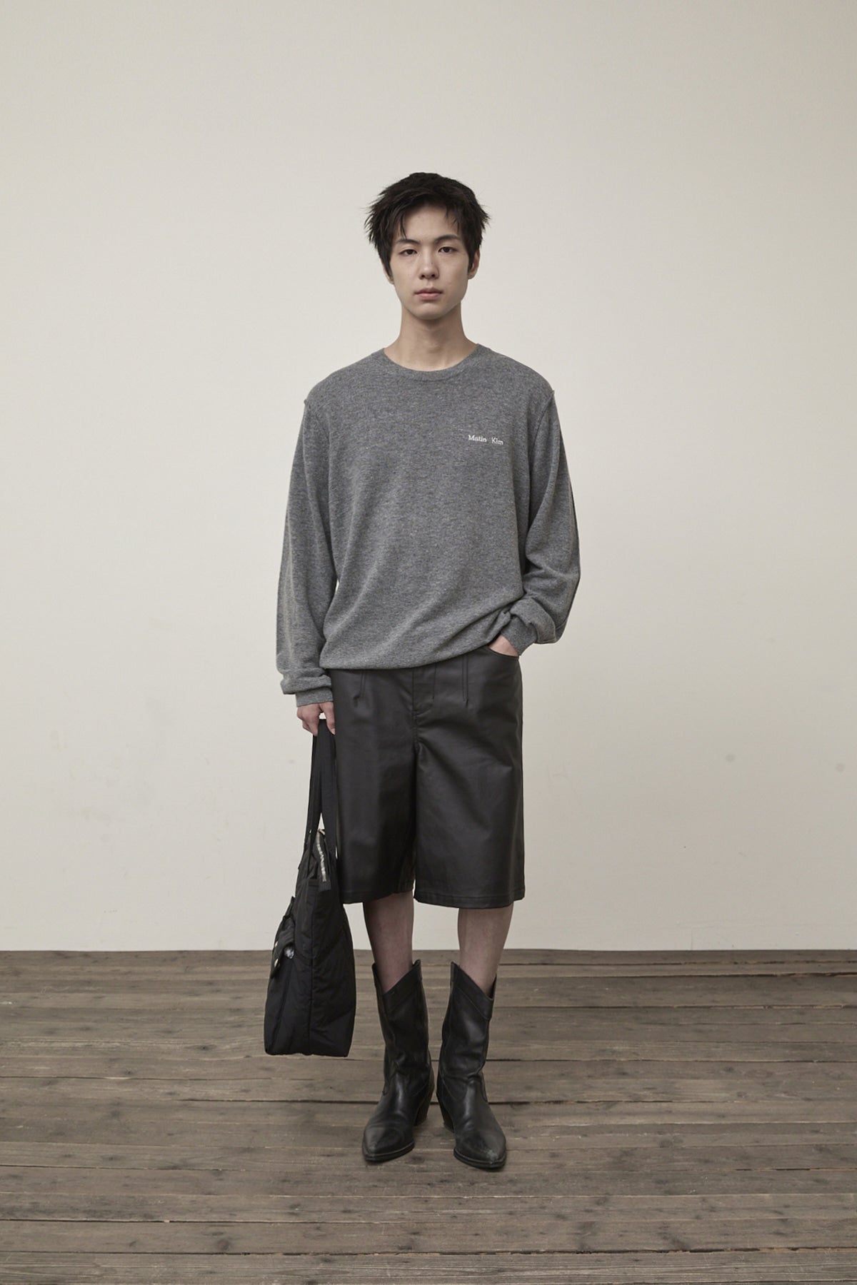 Matin Kim - Cashmere Blended Round Knit Pullover (Grey) product image 11 | TRAB K-Fashion Australia