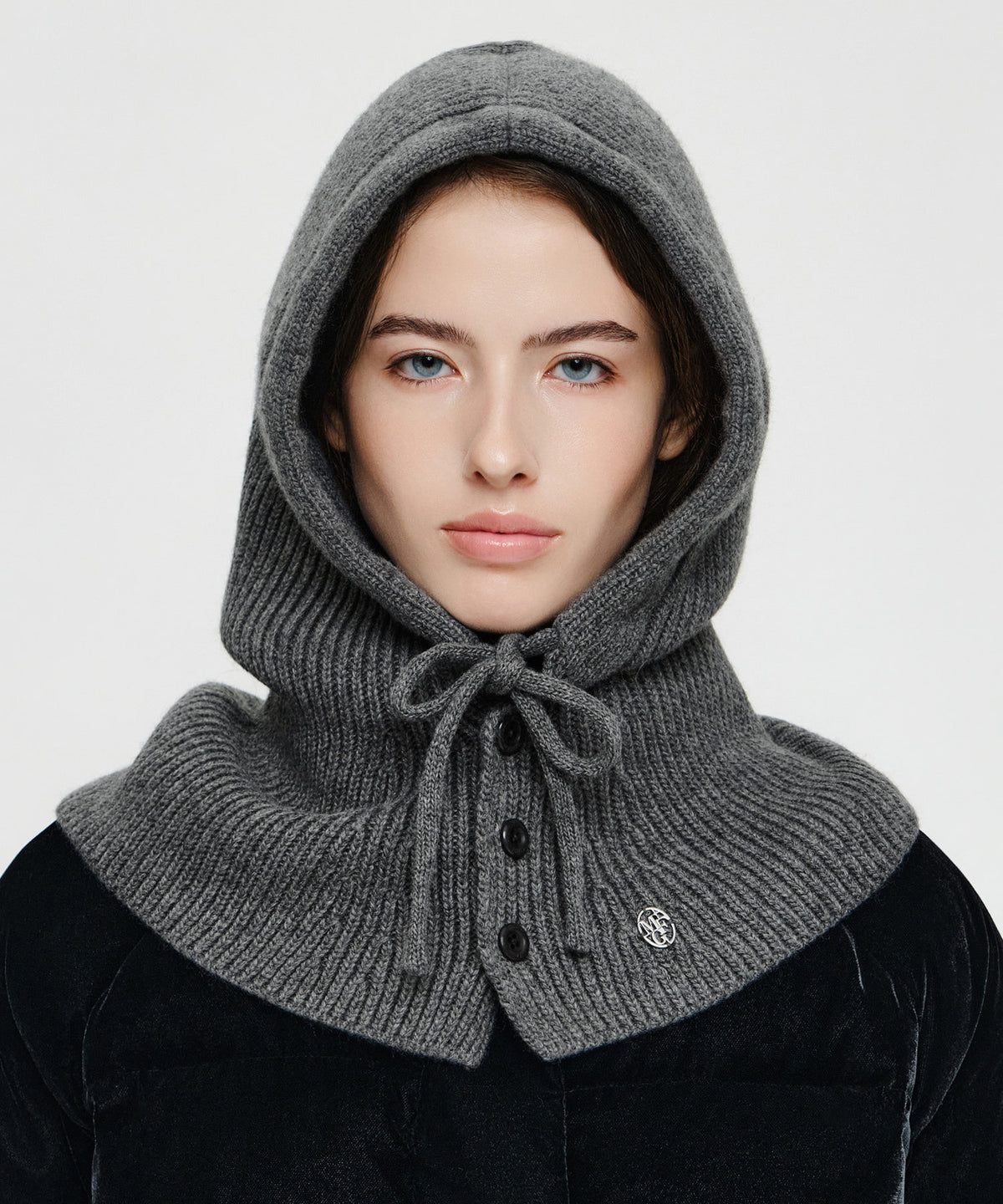 Marithe & Francois Girbaud - Circle Logo Cape Balaclava (Charcoal) product image 5 | TRAB K-Fashion Australia