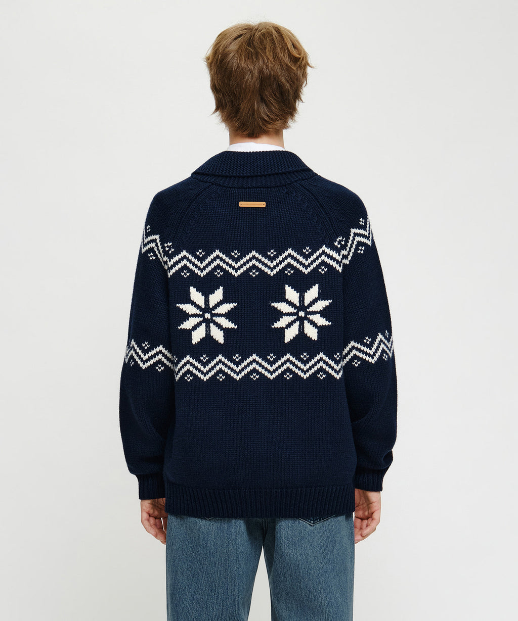 Marithe & Francois Girbaud - Nordic Cowichan Cardigan (Navy) product image 3 | TRAB K-Fashion Australia