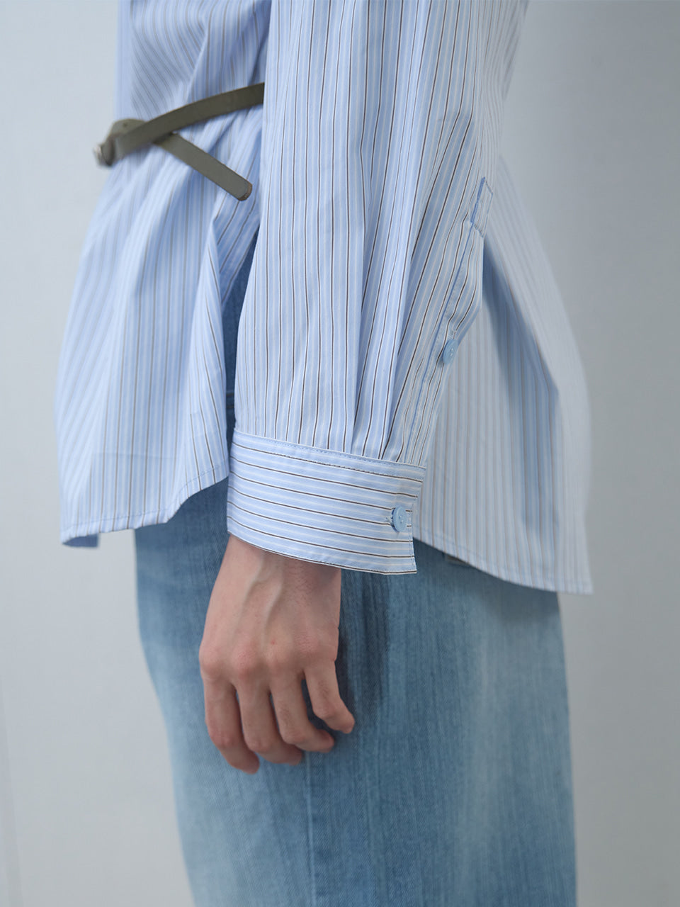 Kijun - Stripe Oversized Shirt (Sky Blue) product image 6 | TRAB K-Fashion Australia