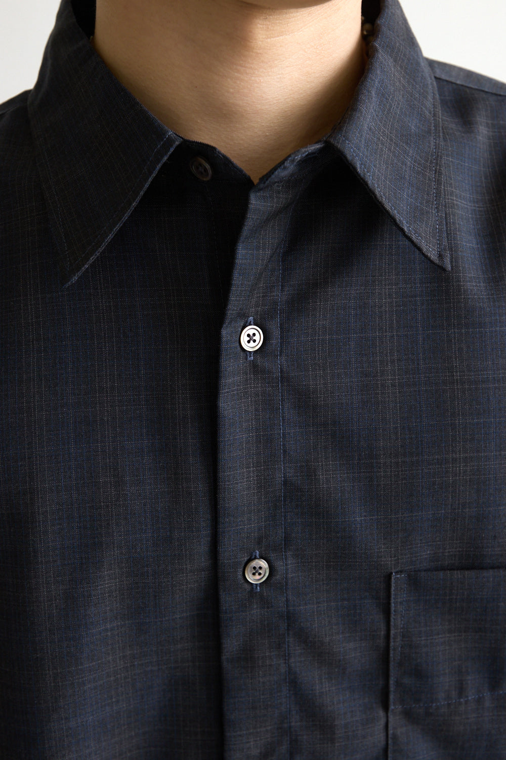 Hatchingroom - Crop Shirt Wool Check (Grey) product image 10 | TRAB K-Fashion Australia