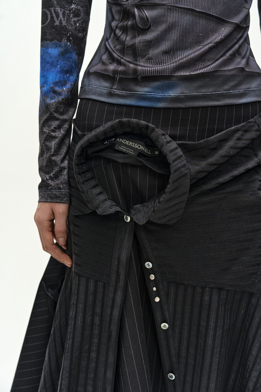 Andersson Bell - Sue Wrapped Shirt Asymmetric Skirt (black) (Black) product image 4 | TRAB K-Fashion Australia