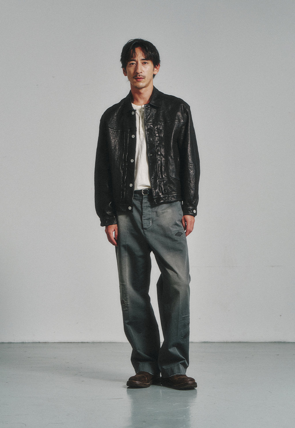 Art if acts - Washed Leather Trucker (Black) product image 2 | TRAB K-Fashion Australia